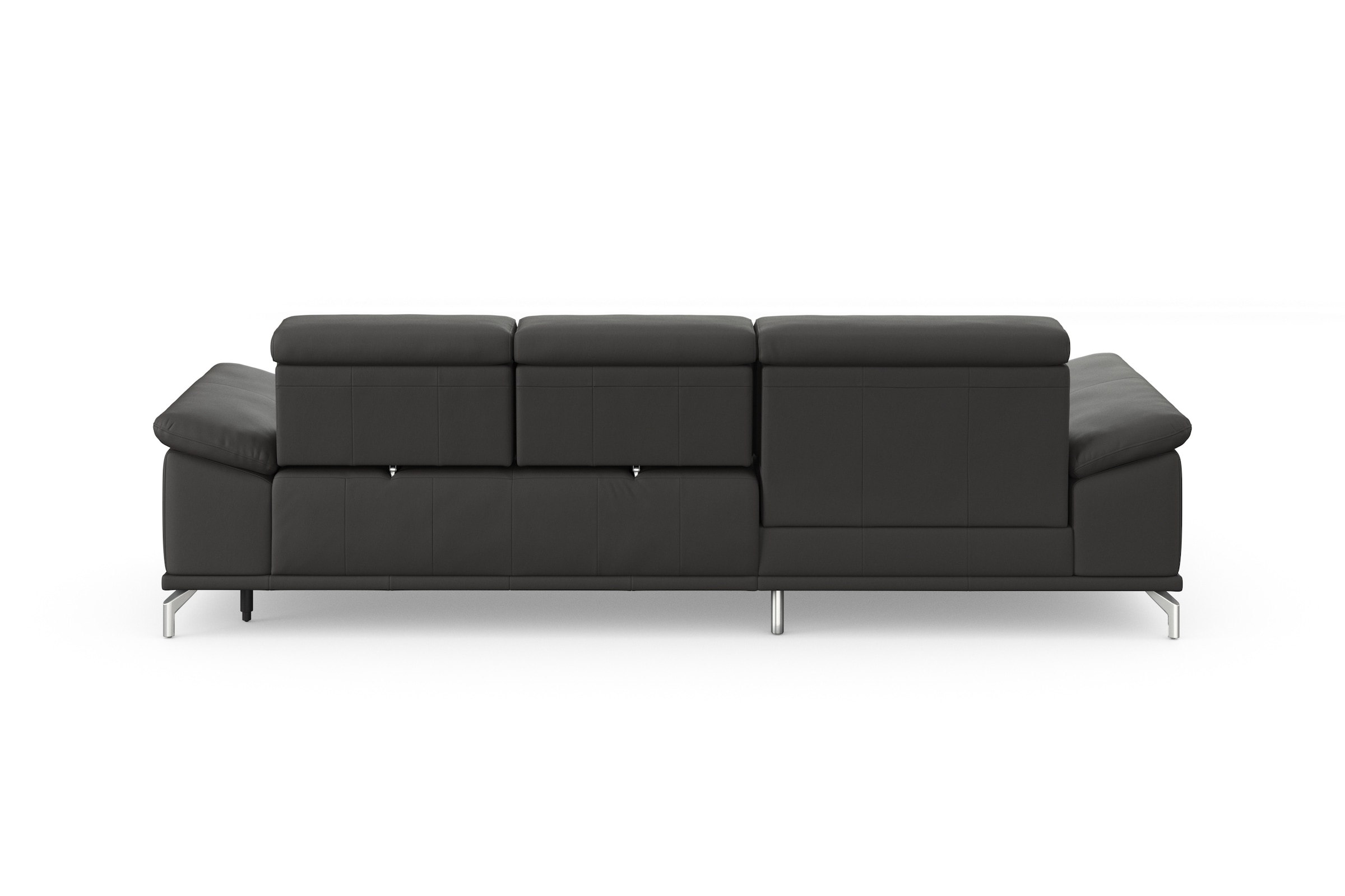 sit&more Ecksofa »Cabrio L-Form, B: 295 cm, mit Sitztiefen-, Arm- & Kopfteilverstellung«, 2 Nierenkissen, Federkern, optional Bettfunktion und Stauraum
