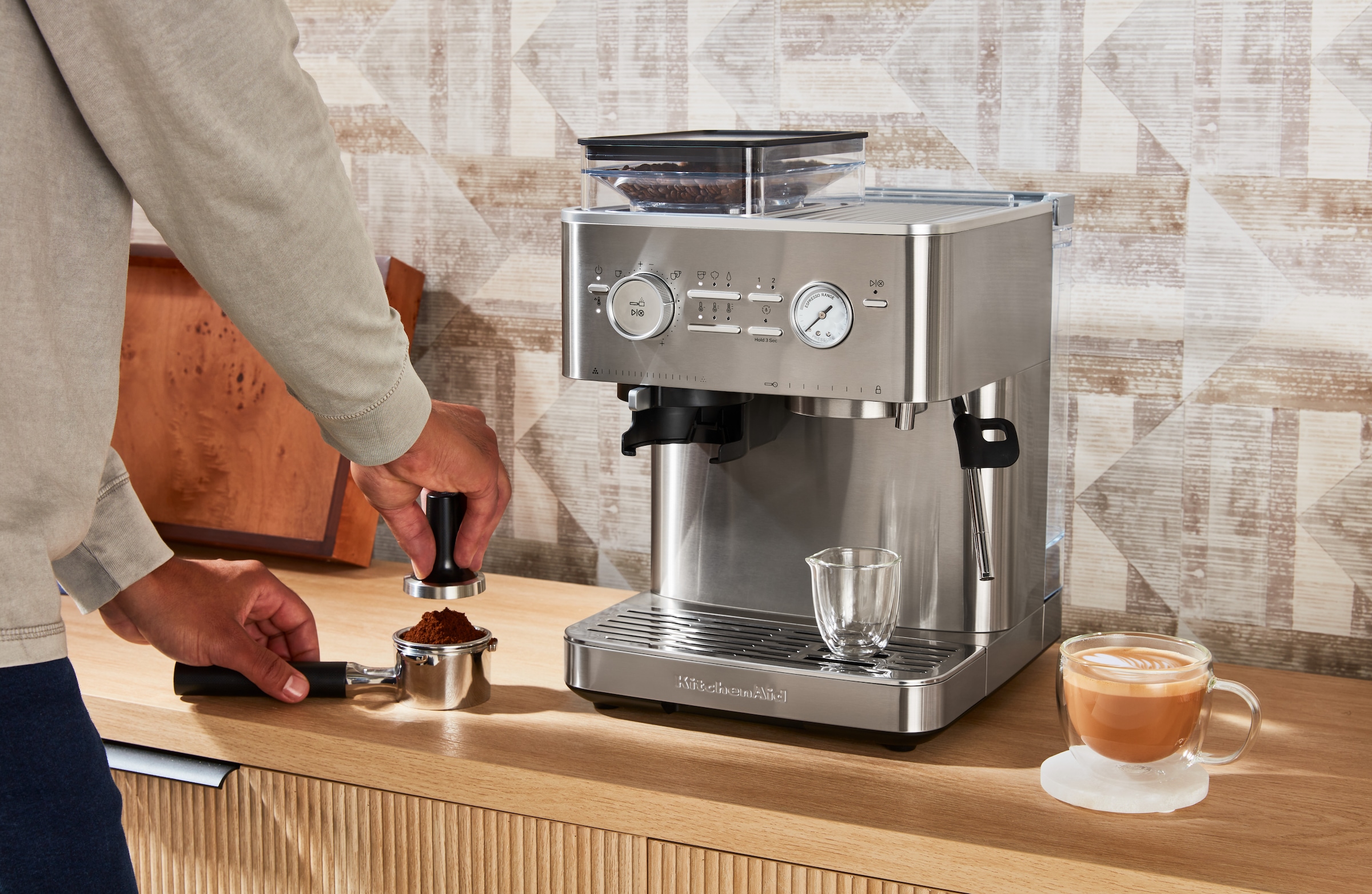 KitchenAid Espressomaschine »5KES6551EBK«, Siebträger mit Mühle