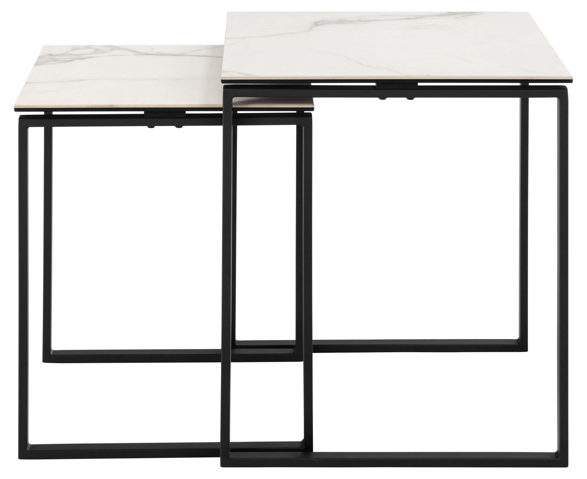 ACTONA GROUP Couchtisch "Katrine, 2er-Set, Kaffetisch, Keramik-Tischplatte, modern, Scandi" Set, Set aus 2 Couchtischen, 2 Stk. tlg. Tischplatte aus Keramik, 2er-Set, B: 50 cm, weitere Farben erhältlich