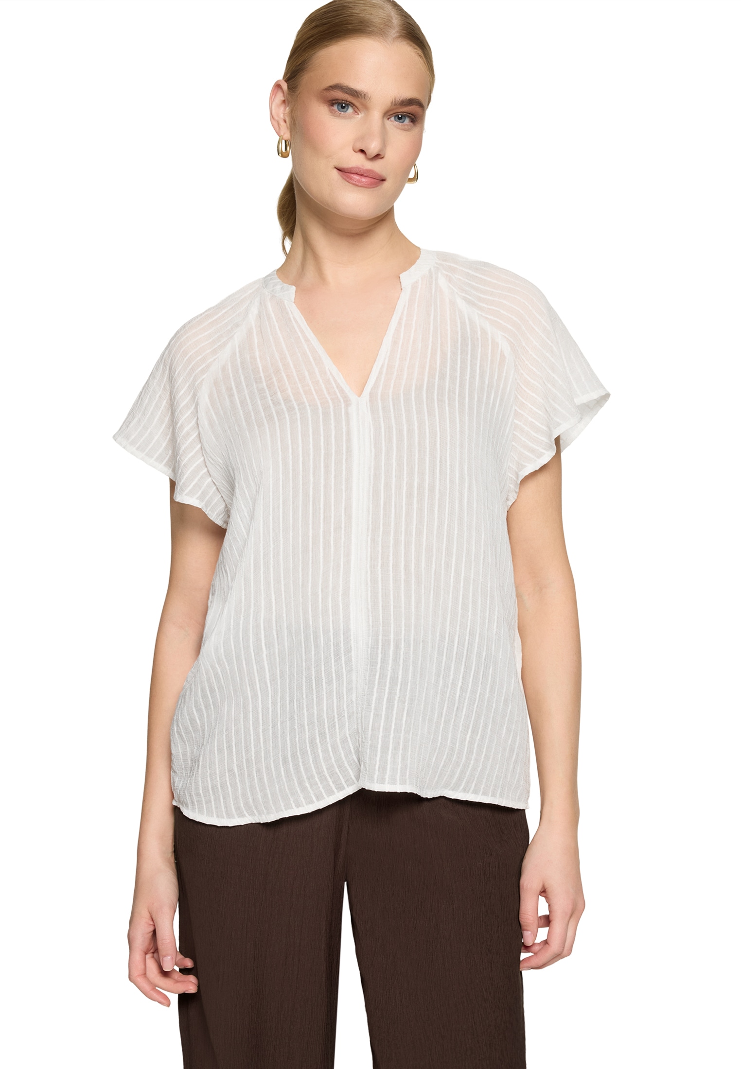 Zero Klassische Bluse »Bluse mit V-Ausschnitt«