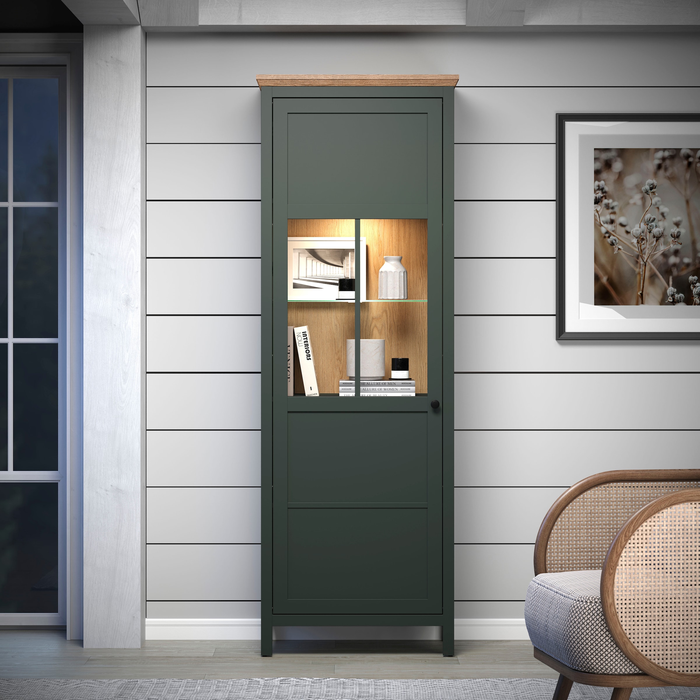 Home affaire Vitrine »Vienna«, Standvitrine im Landhausstil, Breite 69 cm
