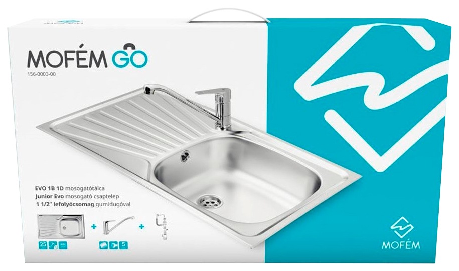 MOFÉM Küchenspüle »Evo 1B1D«, mit Junior-Spültischarmatur und