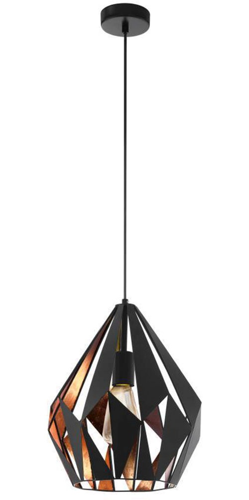EGLO Pendelleuchte »CARLTON 1«, 1 flammig, Leuchtmittel E27 | ohne Leuchtmittel, Vintage Pendellampe, 1 flammig, Drahtgeflecht, Industrial, 110x31cm