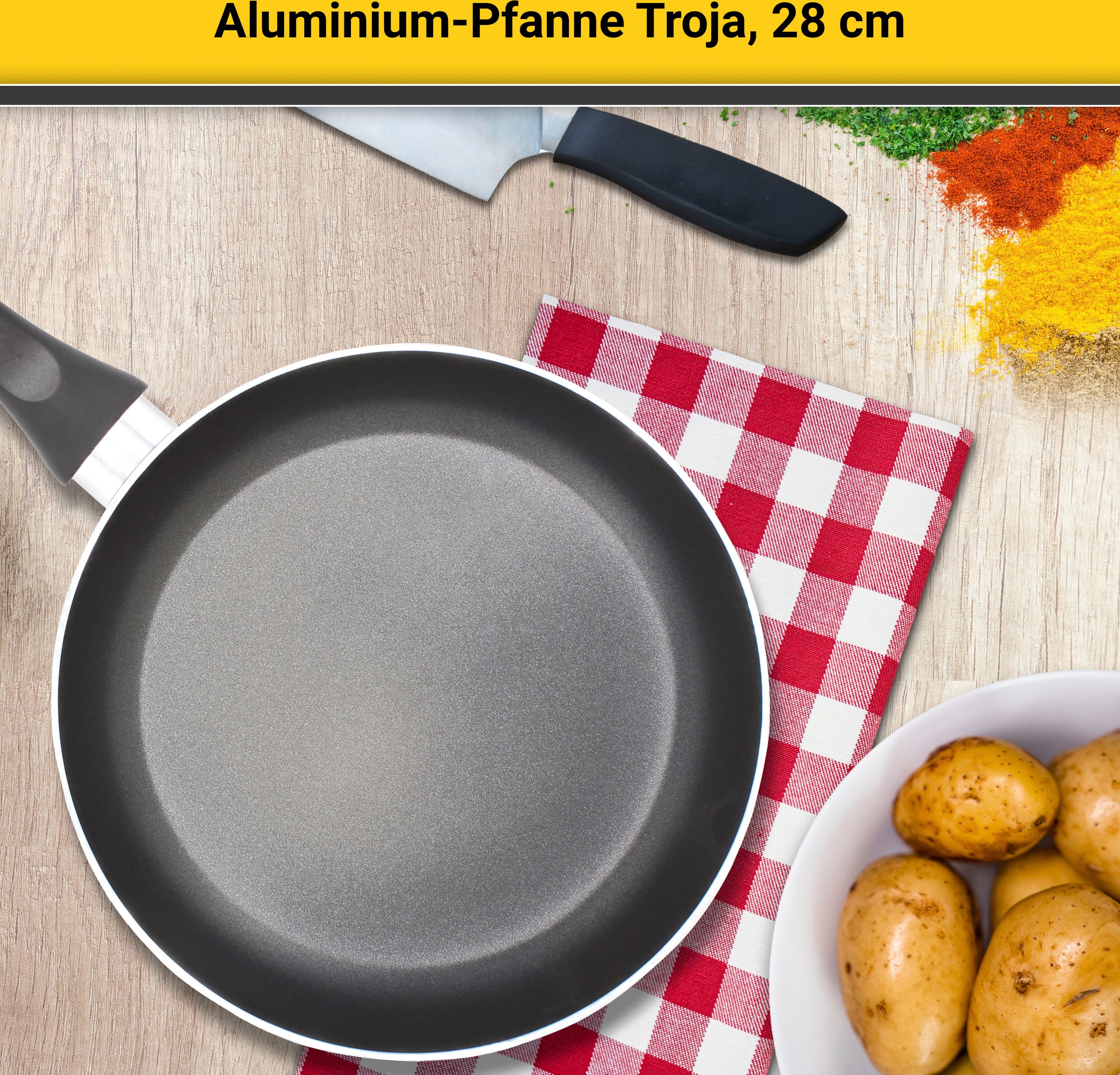 Krüger Bratpfanne »Aluminium Pfanne Troja«, Aluminium, (1 tlg.), für Induktions-Kochfelder geeignet