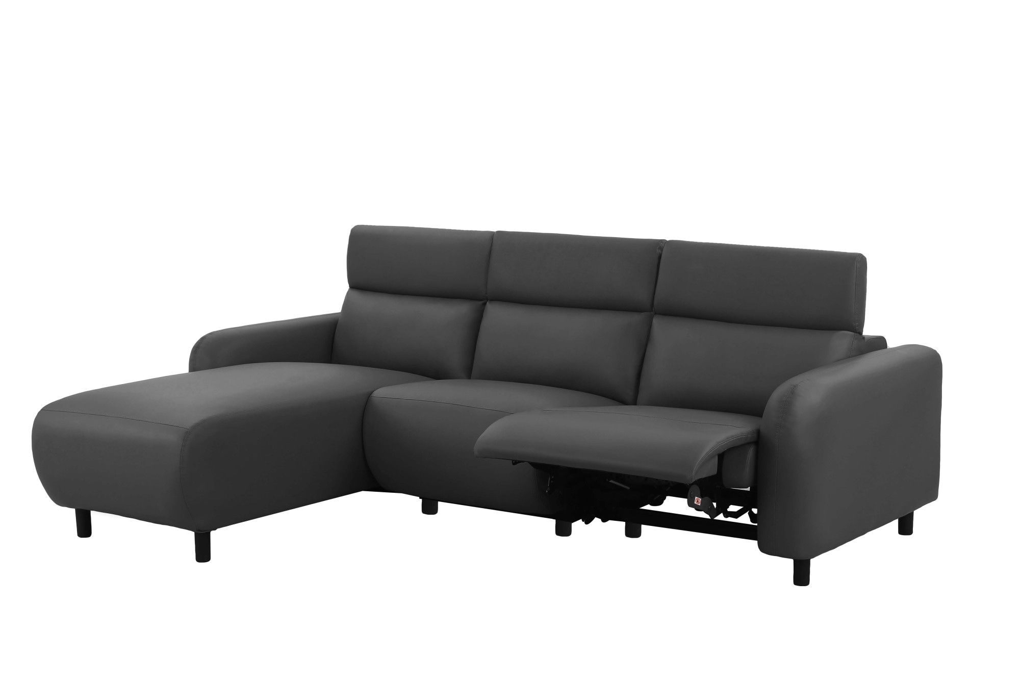 Home affaire Ecksofa »SKAANE Lederoptik, L-Form, 274 cm, manuelle u. elektrische Funktion,«, rundes Design, Kopfteilverstellung, Federkernpolsterung