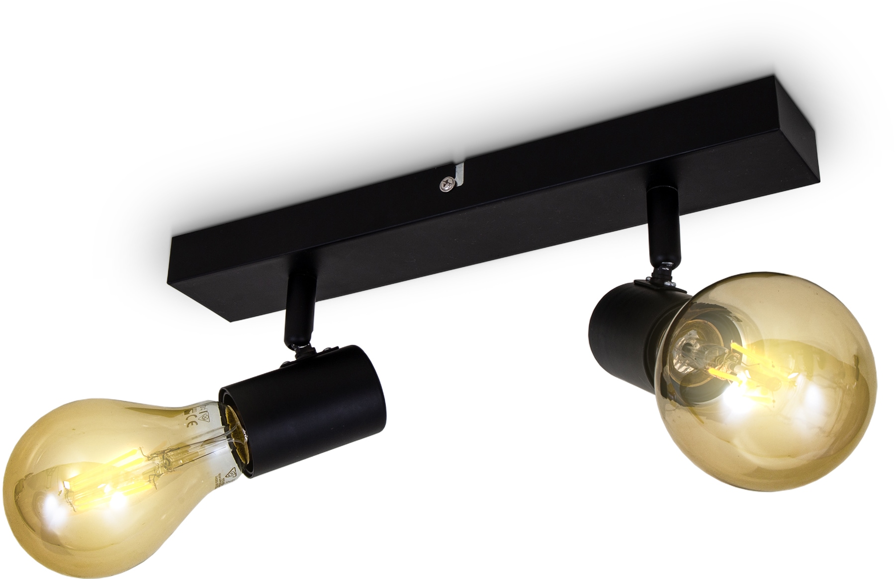 Deckenlampe, schwarz-matt XXL Deckenspots, mit Garantie Industriedesign, kaufen Deckenleuchte, LED online 3 B.K.Licht Jahren flammig-flammig, | 2 Retro,