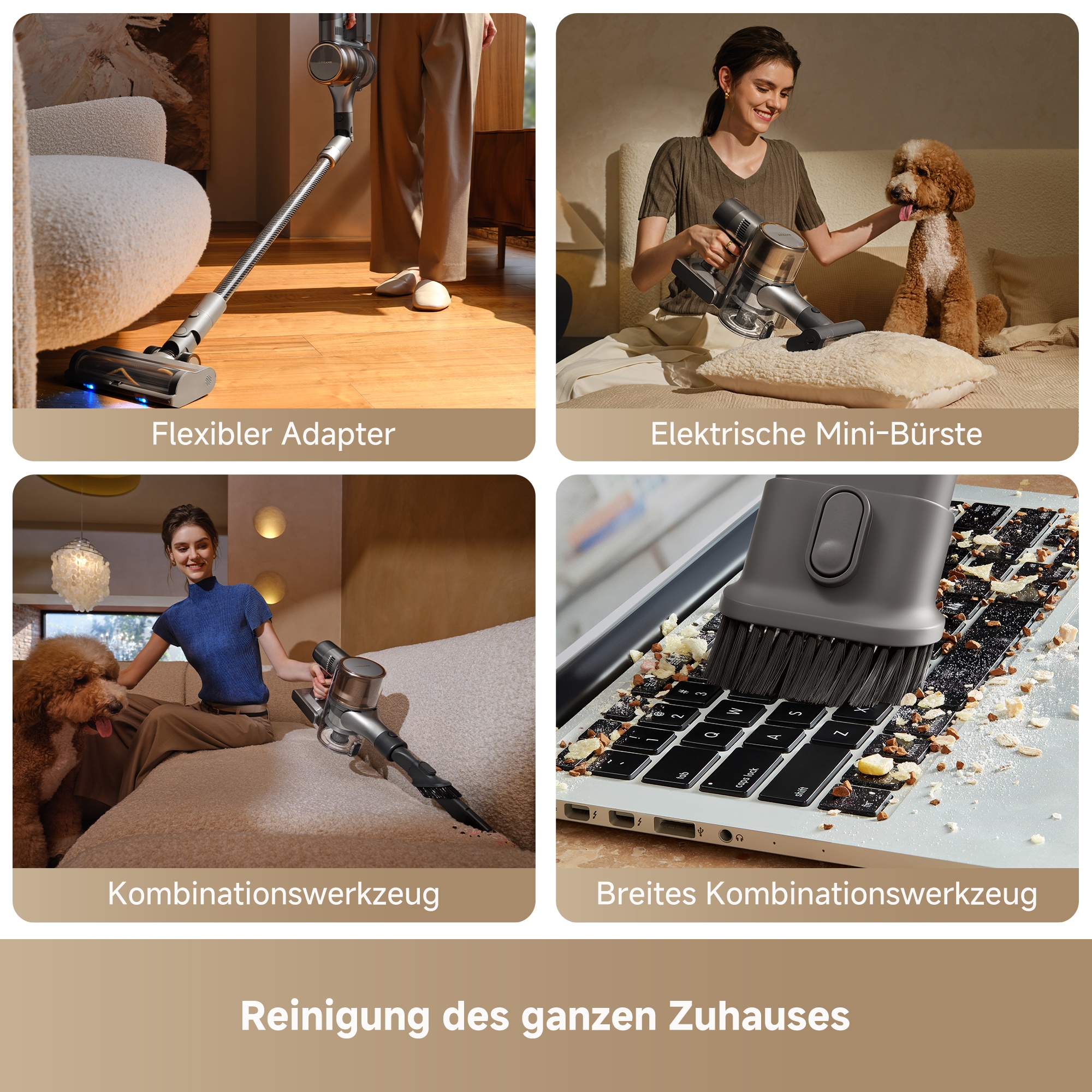 Dreame Akku-Stielstaubsauger »R30« 190 AW, beleuchtete Bürsten, HEPA-Filter