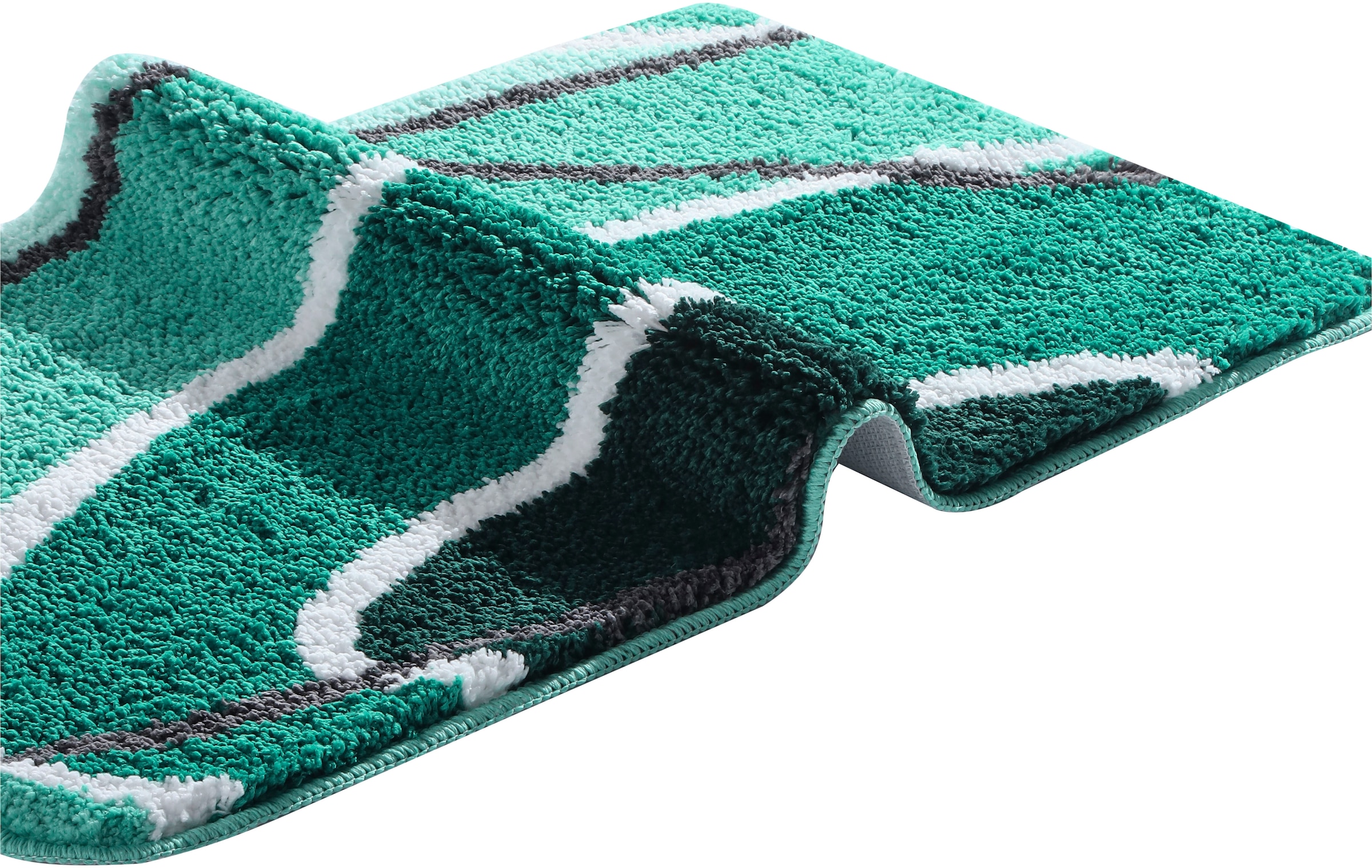 OTTO home Badematte »Juna mit Muster, Badvorleger, Badezimmer Teppich, Duschvorleger« Höhe 20 mm rutschhemmend beschichtet strapazierfähig besonders weich, Design, Badematten, Badteppich