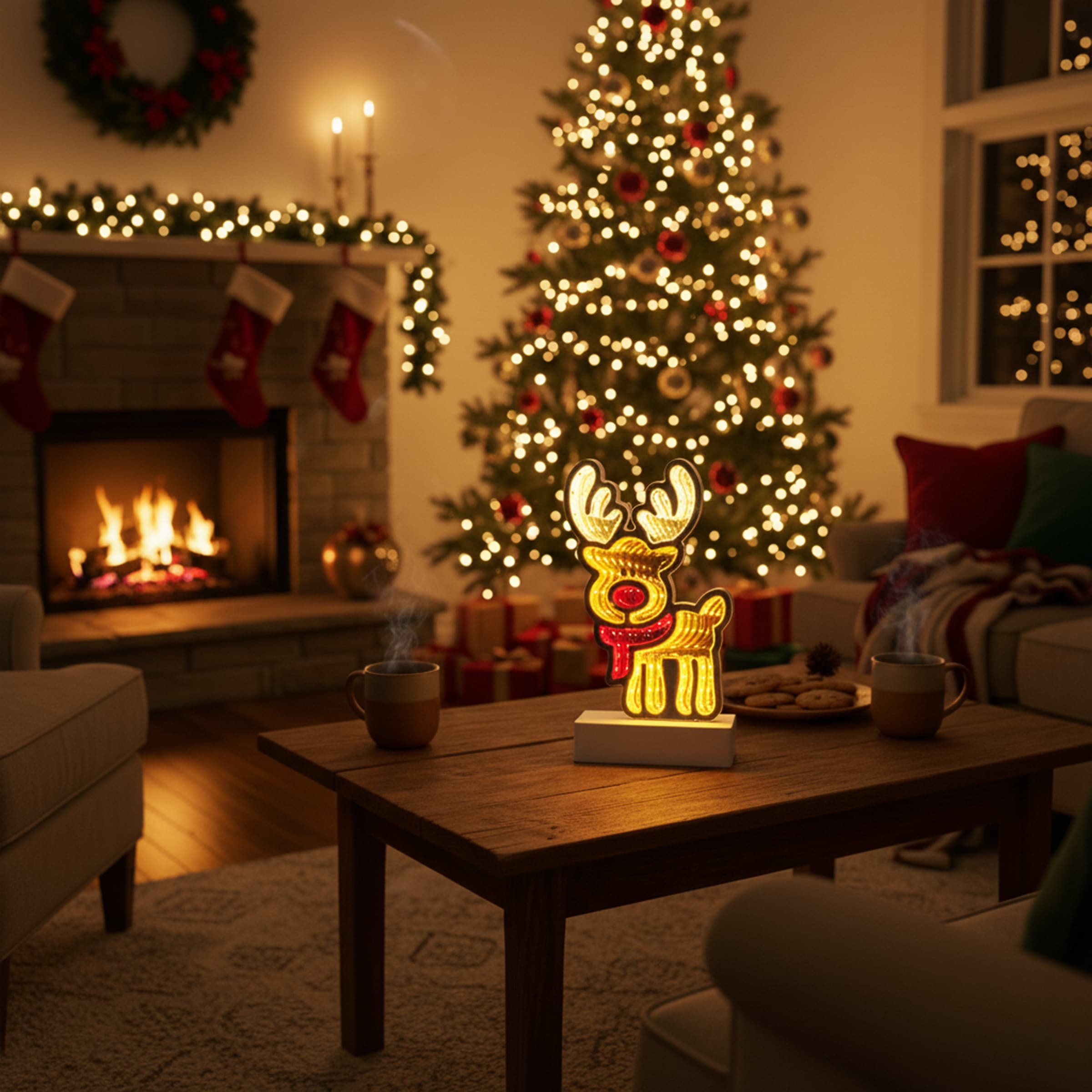 OTTO home LED Dekofigur »Evvina« LED-Modul Warmweiß Infinity Effekt, Weihnachtsdeko für Innen, beidseitig beleuchte