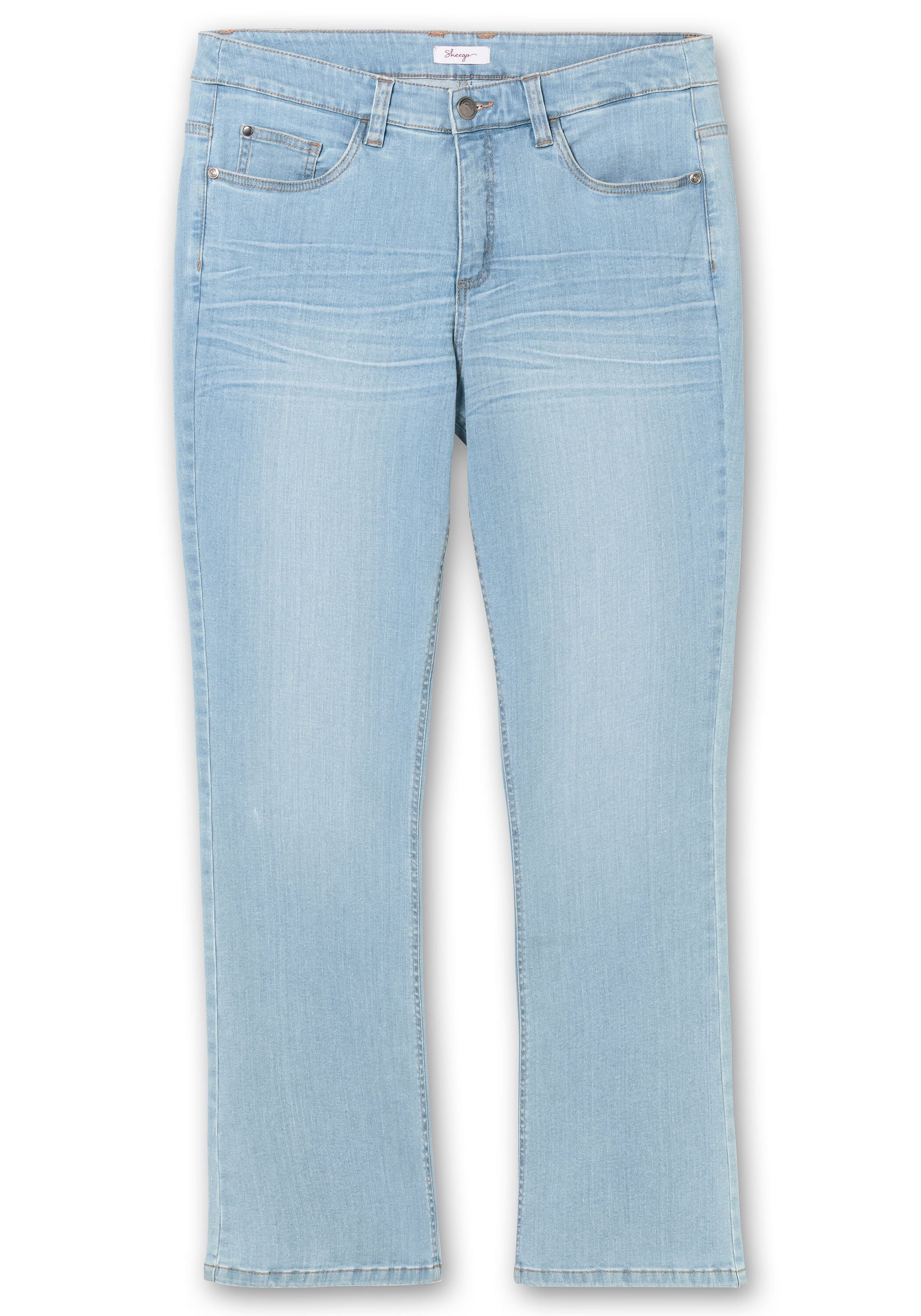Sheego Bootcut-Jeans »Jeans mit Used-Effekten, extralang«