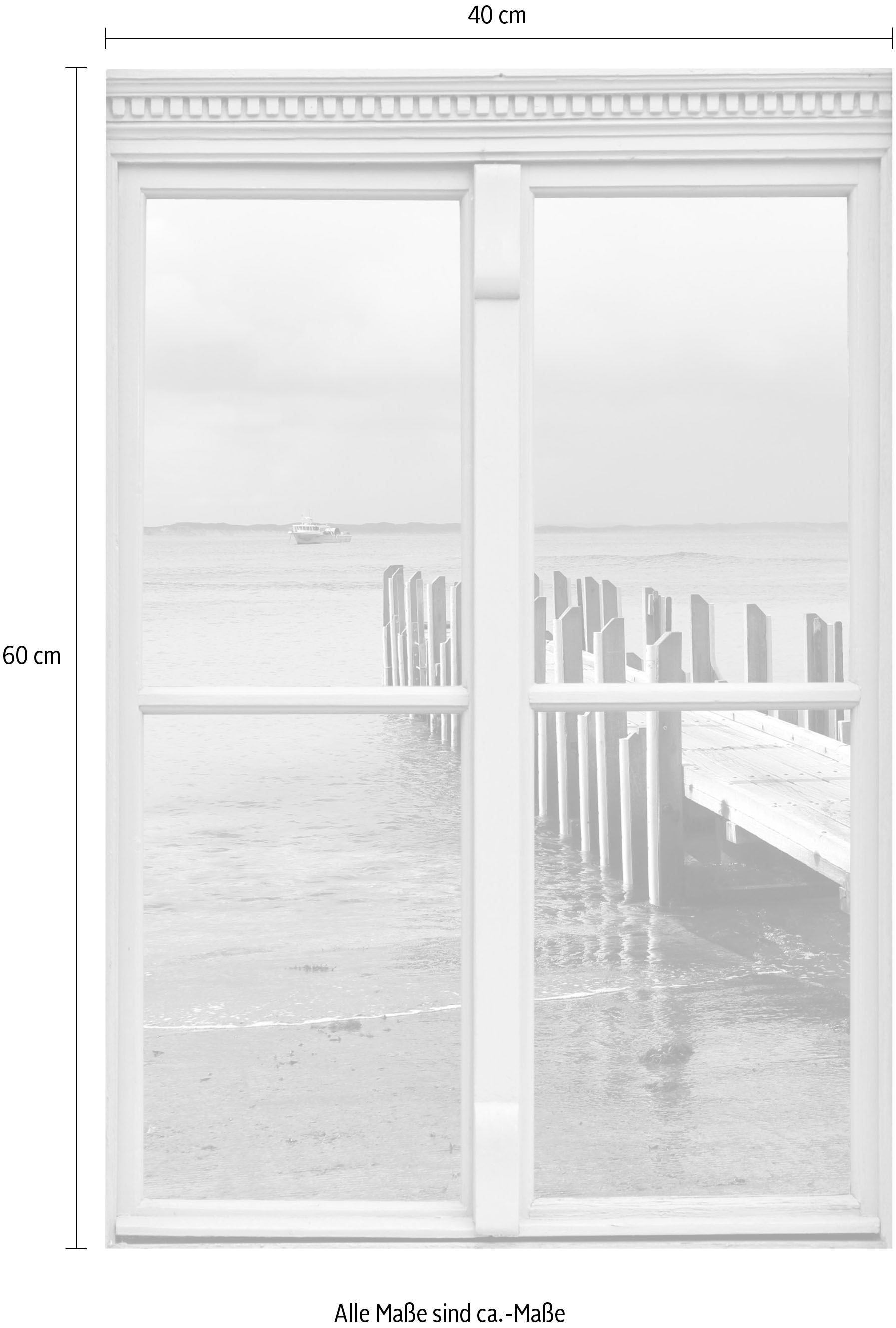 queence Wandsticker »Steg« Wandsticker, Wandbild, selbstklebend, 3D, Fenster
