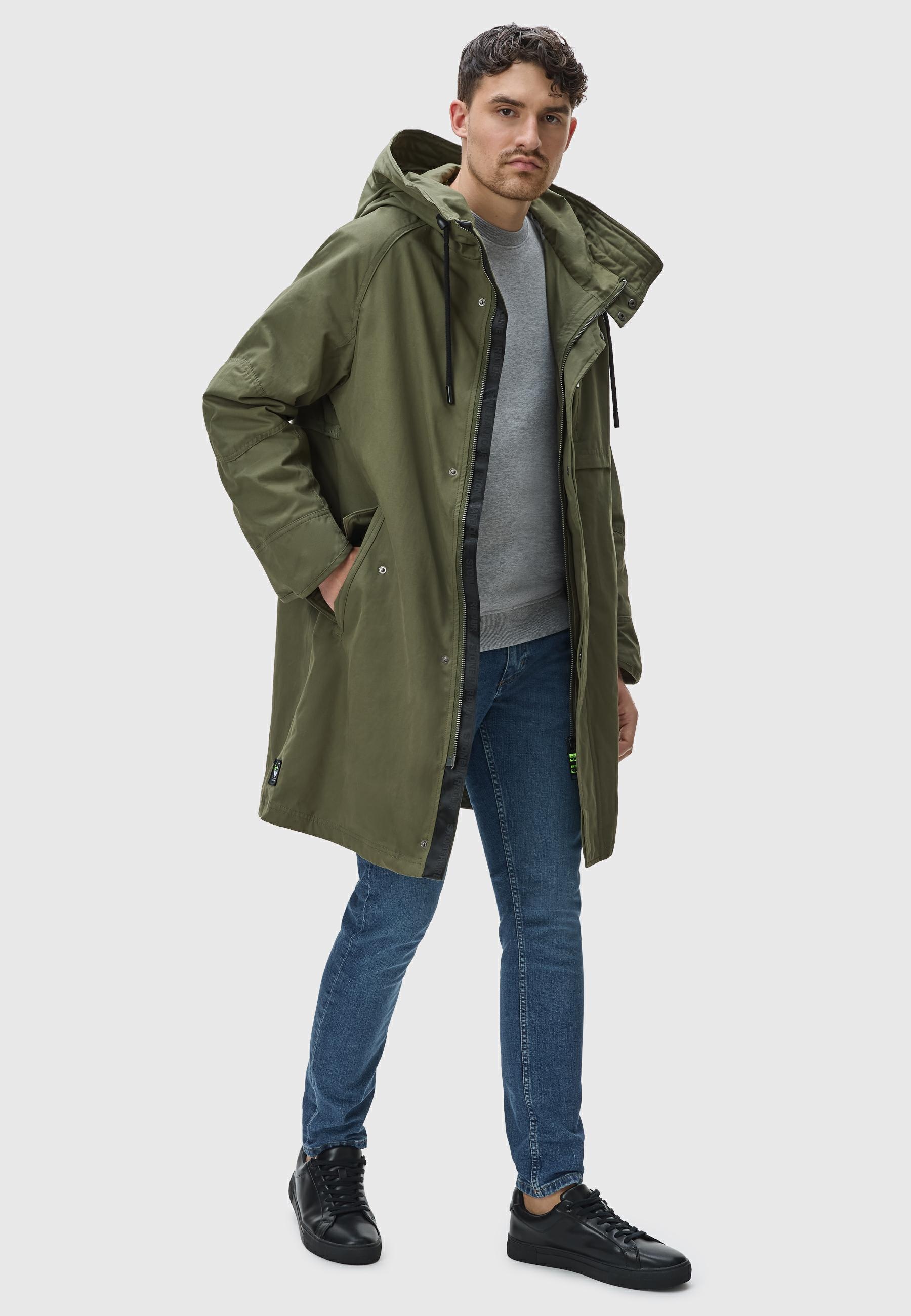 Stone Harbour Kurzmantel »Kurzmantel Yaroon«, Cooler Herren Übergangsmantel mit großer Kapuze