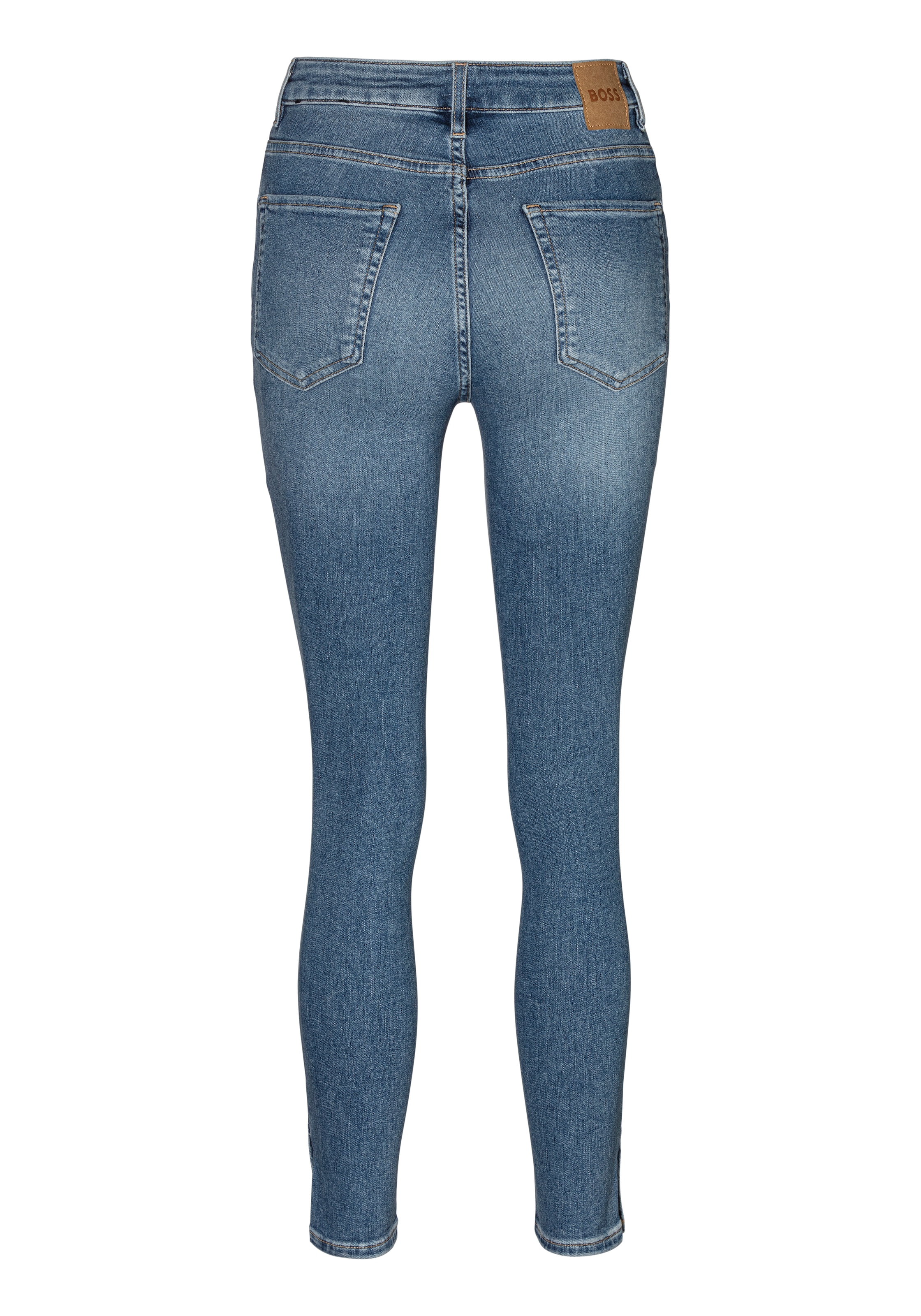 BOSS ORANGE Slim-fit-Jeans »Kitt High Rise Hochbund High Waist Premium Denim Jeans«, mit BOSS Leder-Badge