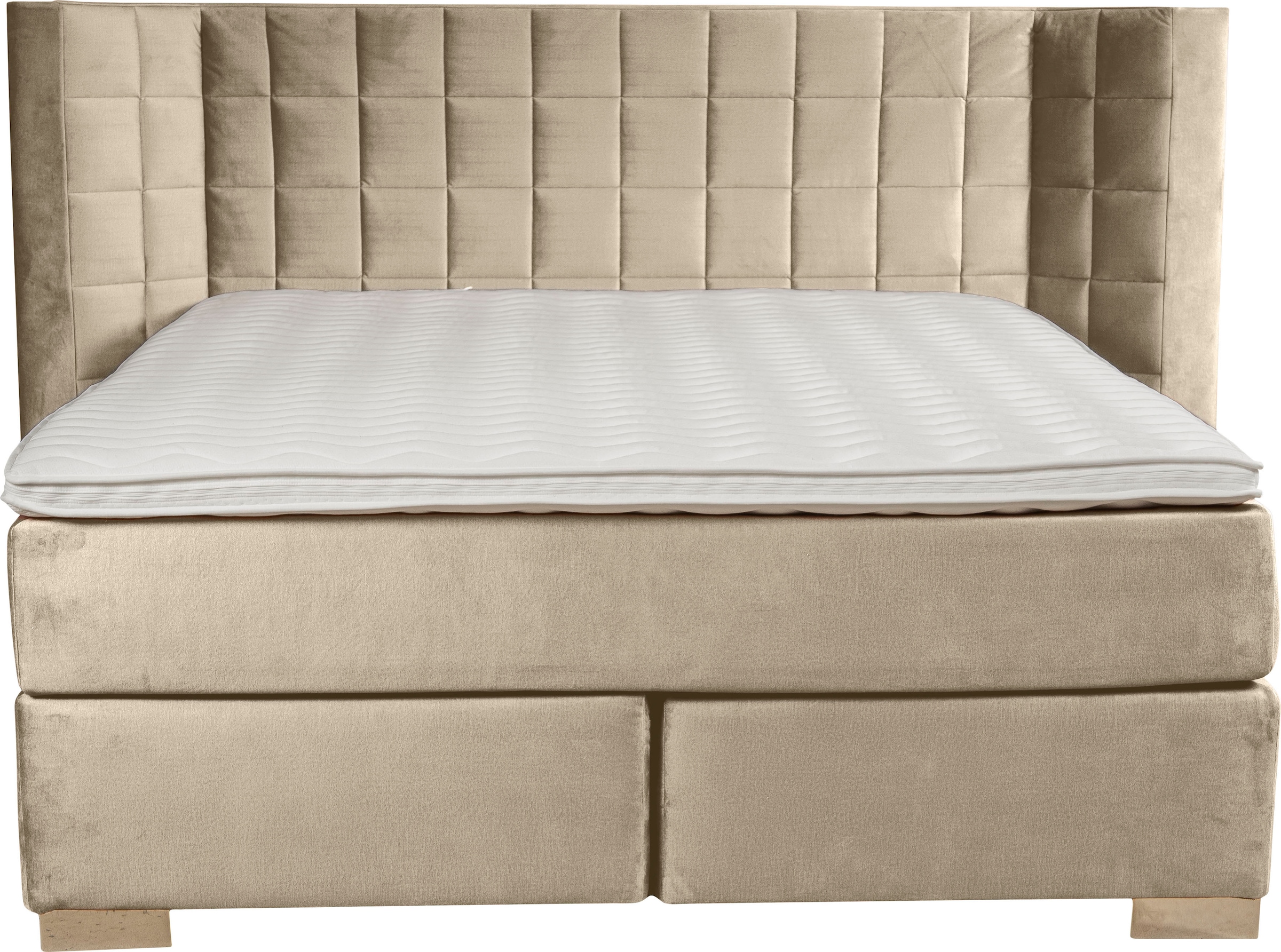 Home affaire Boxspringbett »Piazza« mit Steppung und Kopfteil mit seitlichen Flügeln