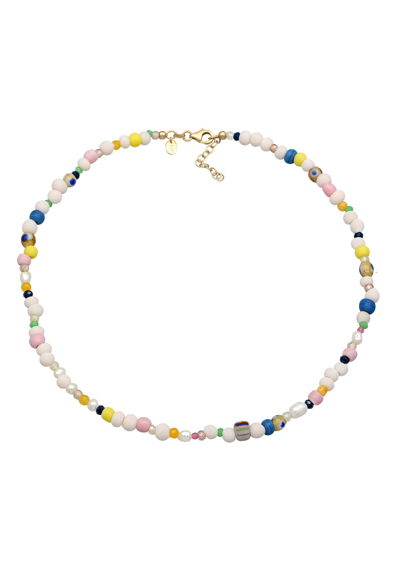 Elli Premium Choker »Halskette Choker Kette Bead Perlen Bunt Sommermix 925 Silber«