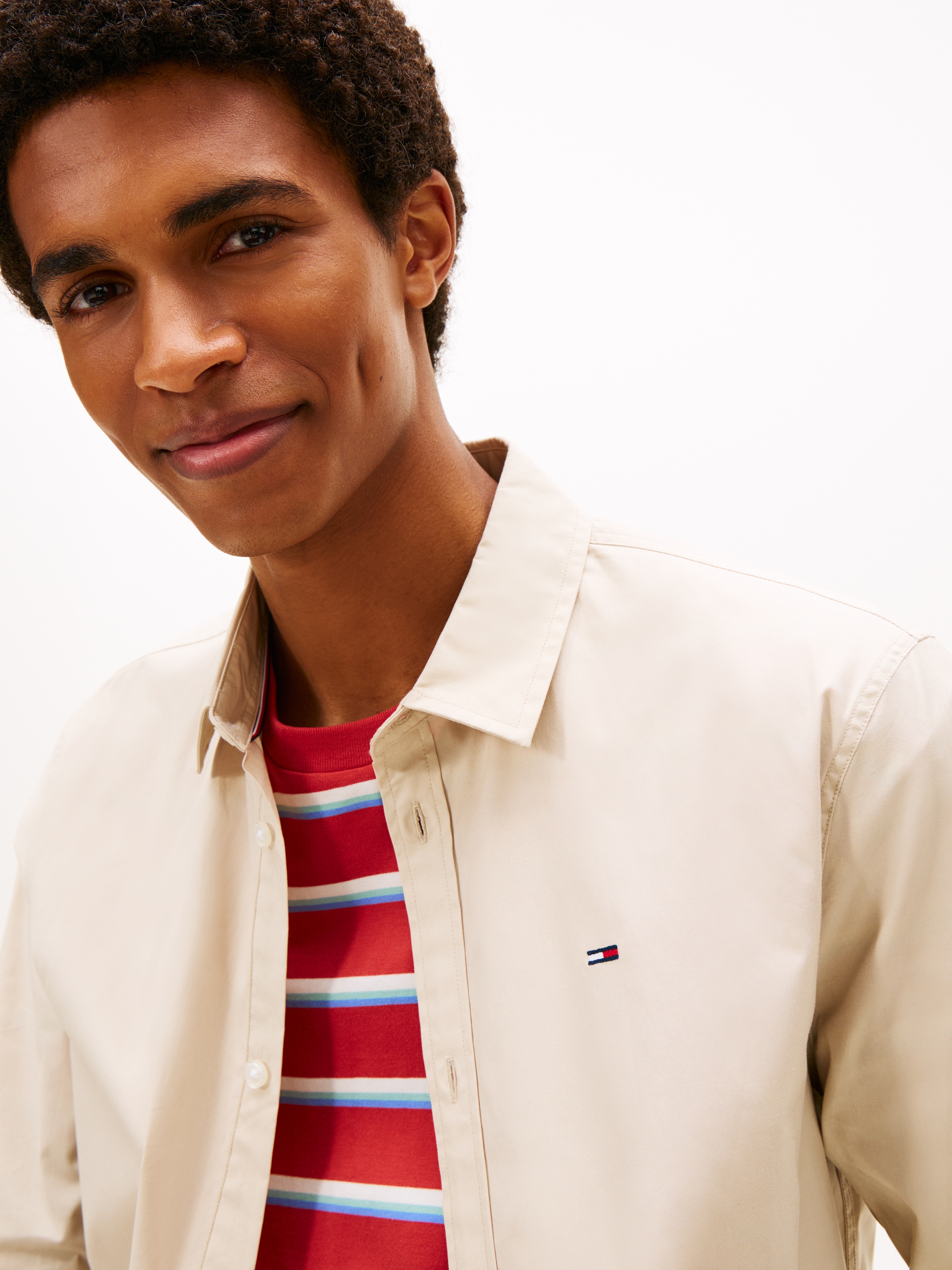 Tommy Jeans Langarmhemd »Sabim Stretch Shirt« Stretch Hemd, Premium, Slim Fit, mit Elasthan