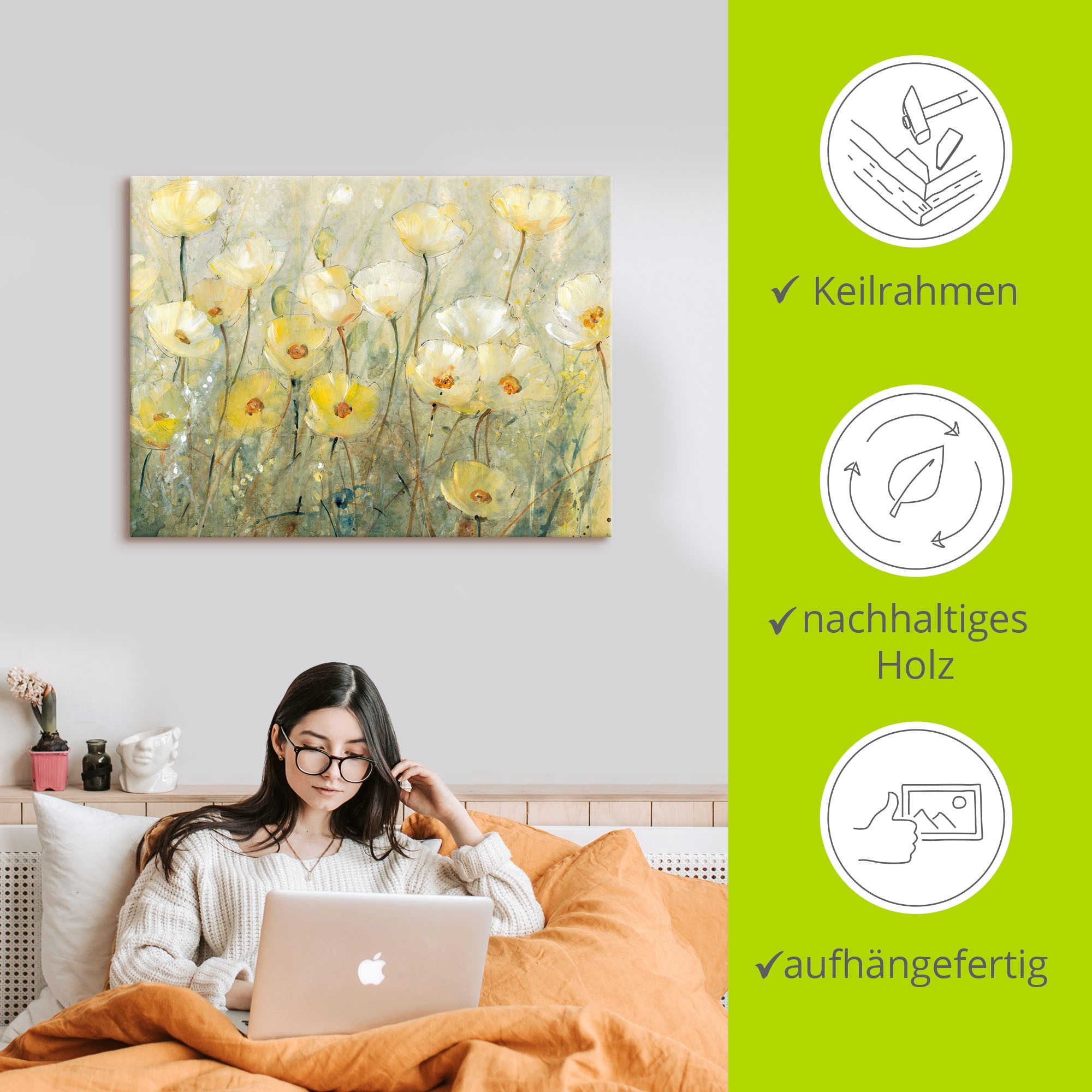 Artland Wandbild »Sommer in voller Blüte II«, Blumenwiese, (1 St.), als Alubild, Outdoorbild, Leinwandbild, Poster in verschied. Größen