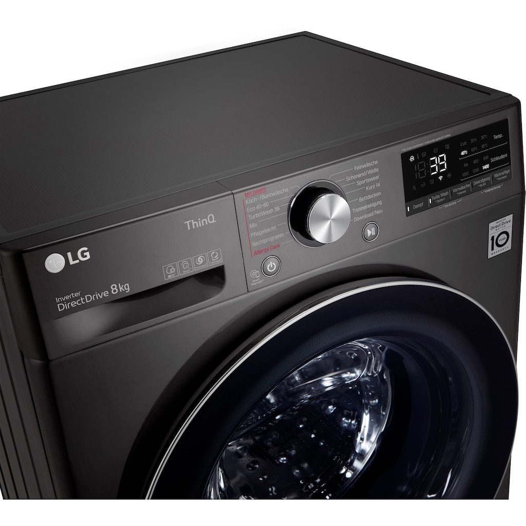 LG Waschmaschine »F4WV708P2BA«, F4WV708P2BA, 8 kg, 1400 U/min, TurboWash® - Waschen in nur 39 Minuten