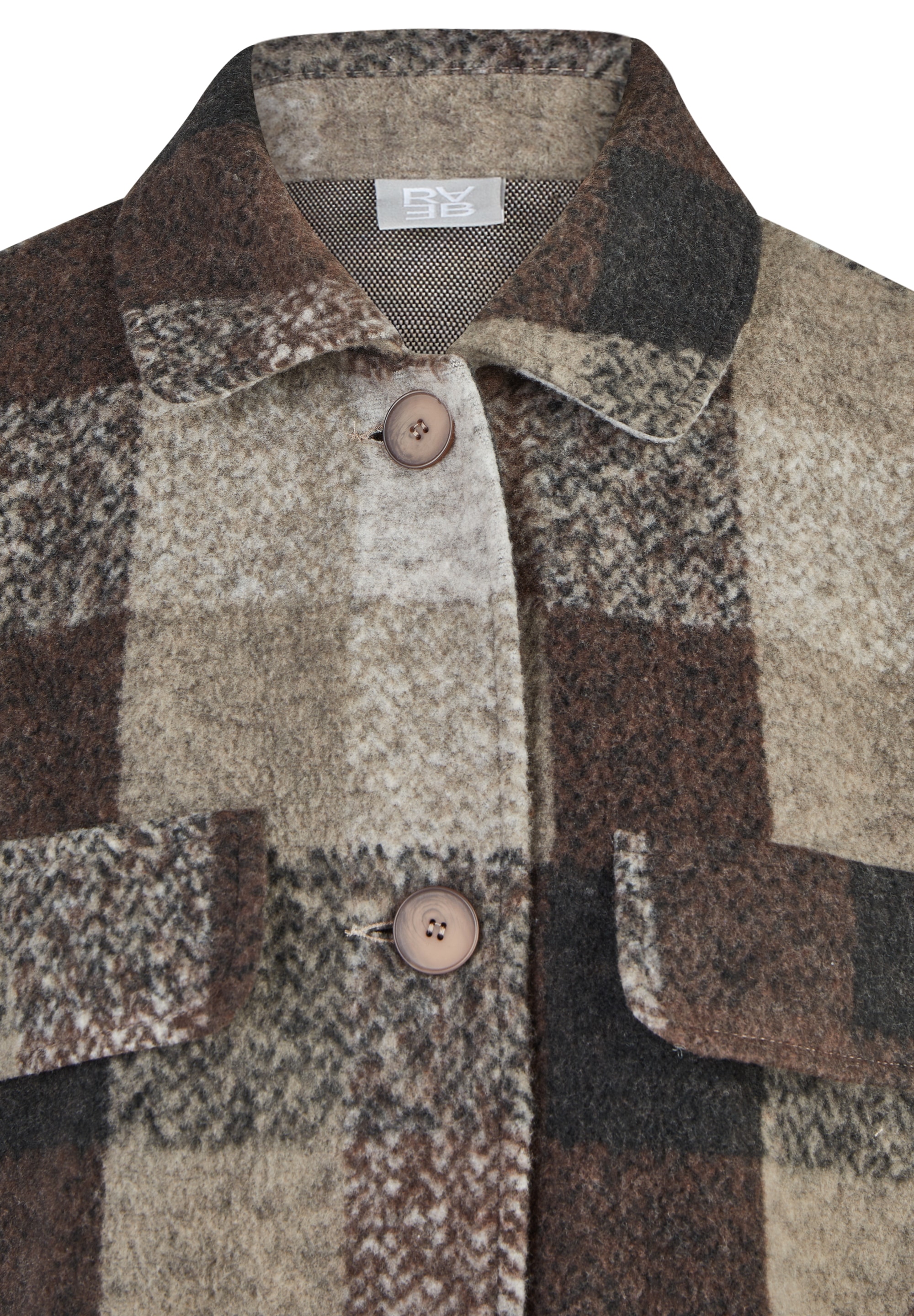 Rabe Hemdjacke ohne Kapuze im Karo-Look und mit Knopfleiste