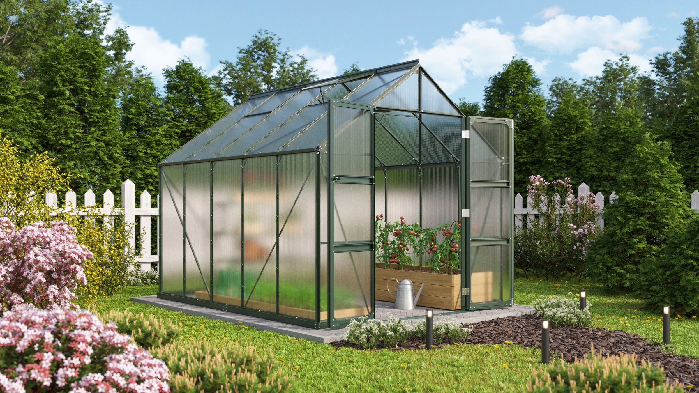 Vitavia Gewächshaus »Domus 8300« mit Doppelschwingtüren und bodentiefer Türschwelle, 6 mm Hohlkammer