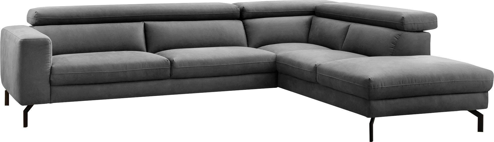 Places of Style Ecksofa »Olanta, L-Form«, mit verstellbaren Kopfstützen
