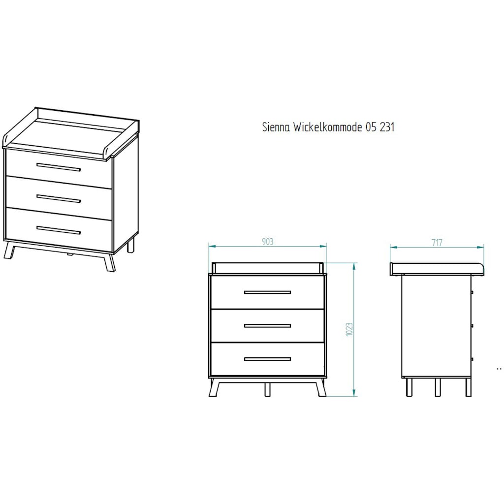 Schardt Babymöbel-Set »Sienna«, (Spar-Set, 2 St., Hausbett, Wickelkommode)