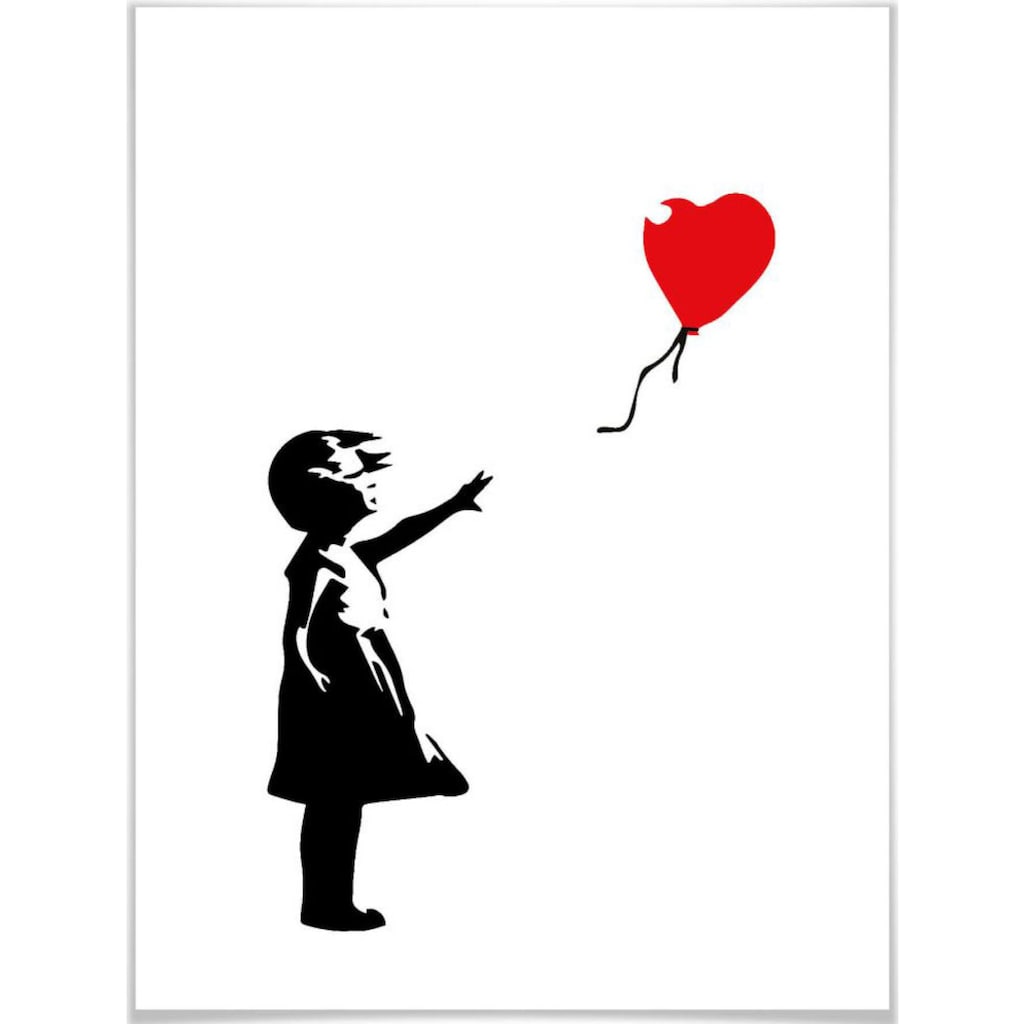 Wall-Art Poster »Graffiti Bilder Girl with the red balloon«, Menschen, (1 St.)