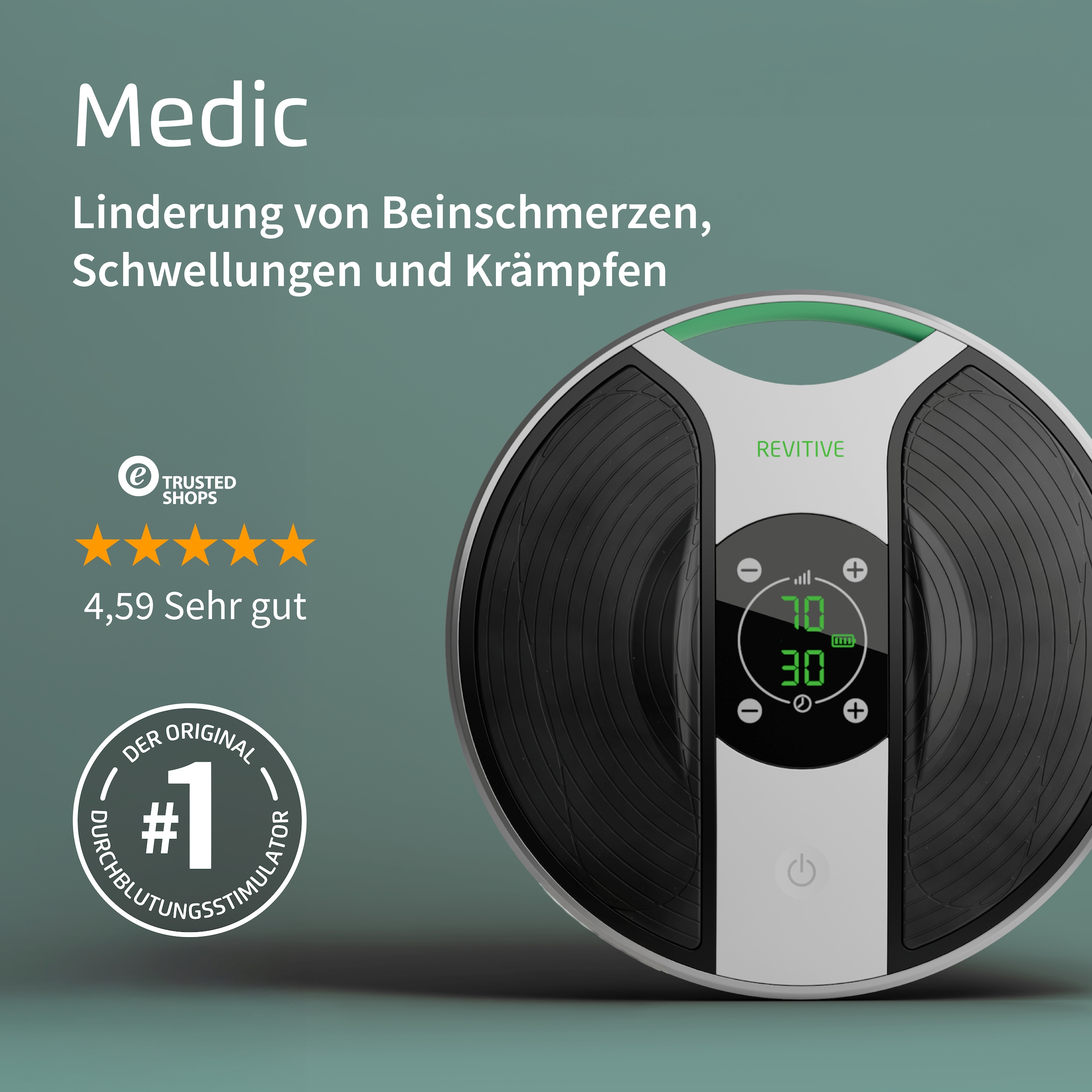 REVITIVE EMS-Fußmassage-Gerät »Medic Durchblutungs-Stimulator« Lindert Beschwerden, Schmerzen, Schwellungen, Krämpfe