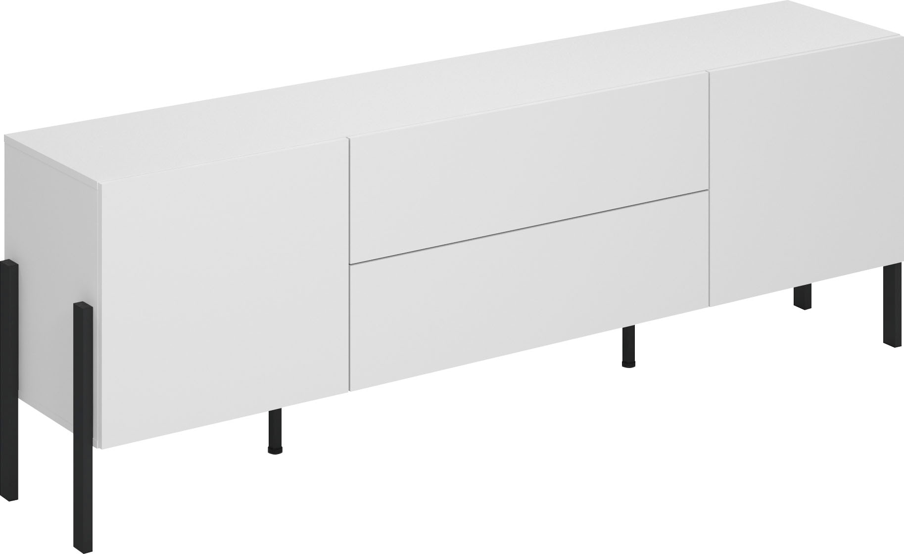 INOSIGN Lowboard »Jukon,Breite 200 cm, moderne grifflose TV-Kommode,2 Türen/2 Schubladen«, TV-Schrank mit viel Stauraum, TV-Board, push-to-open-Funktion