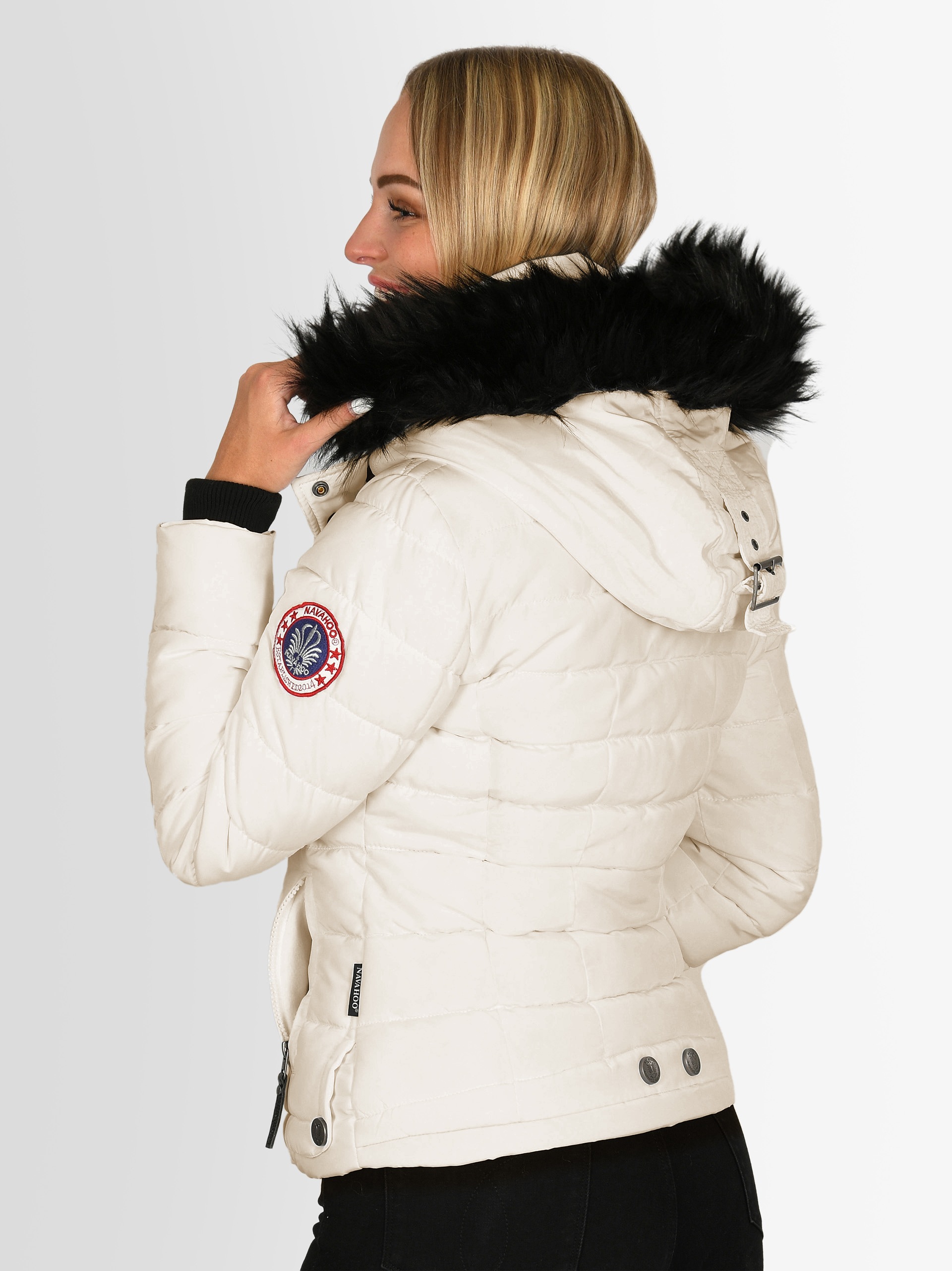 Navahoo Steppjacke »Navahoo Chloe warme Damen Winter Jacke Parka Mantel Stepp Kurzjacke gefüttert NEU B301«