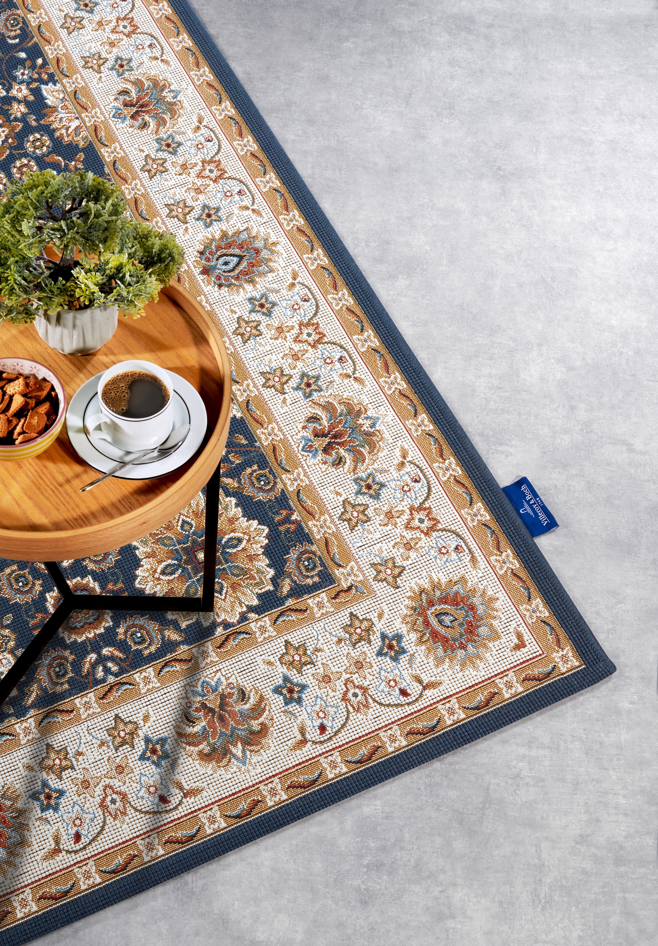 Villeroy & Boch Teppich »Nicolas«, rechteckig, 3 mm Höhe, In- und Outdoor, Flachgewebe, wetterfest, Balkon, Klassisch, Terrasse