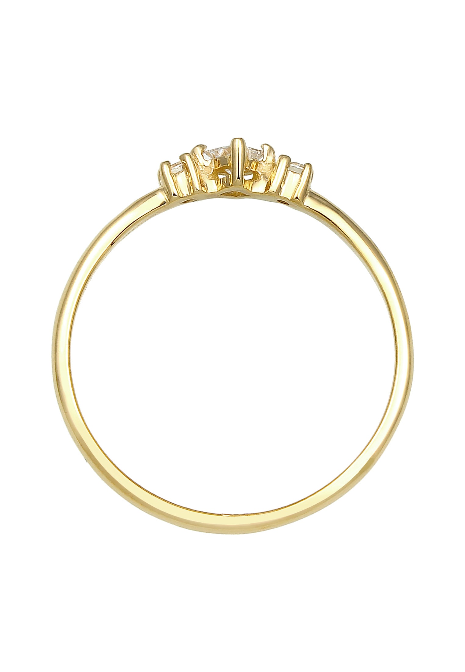 Elli DIAMONDS Verlobungsring »Ring Prinzessschliff Diamant (0.13 ct) 585 Gelbgold«