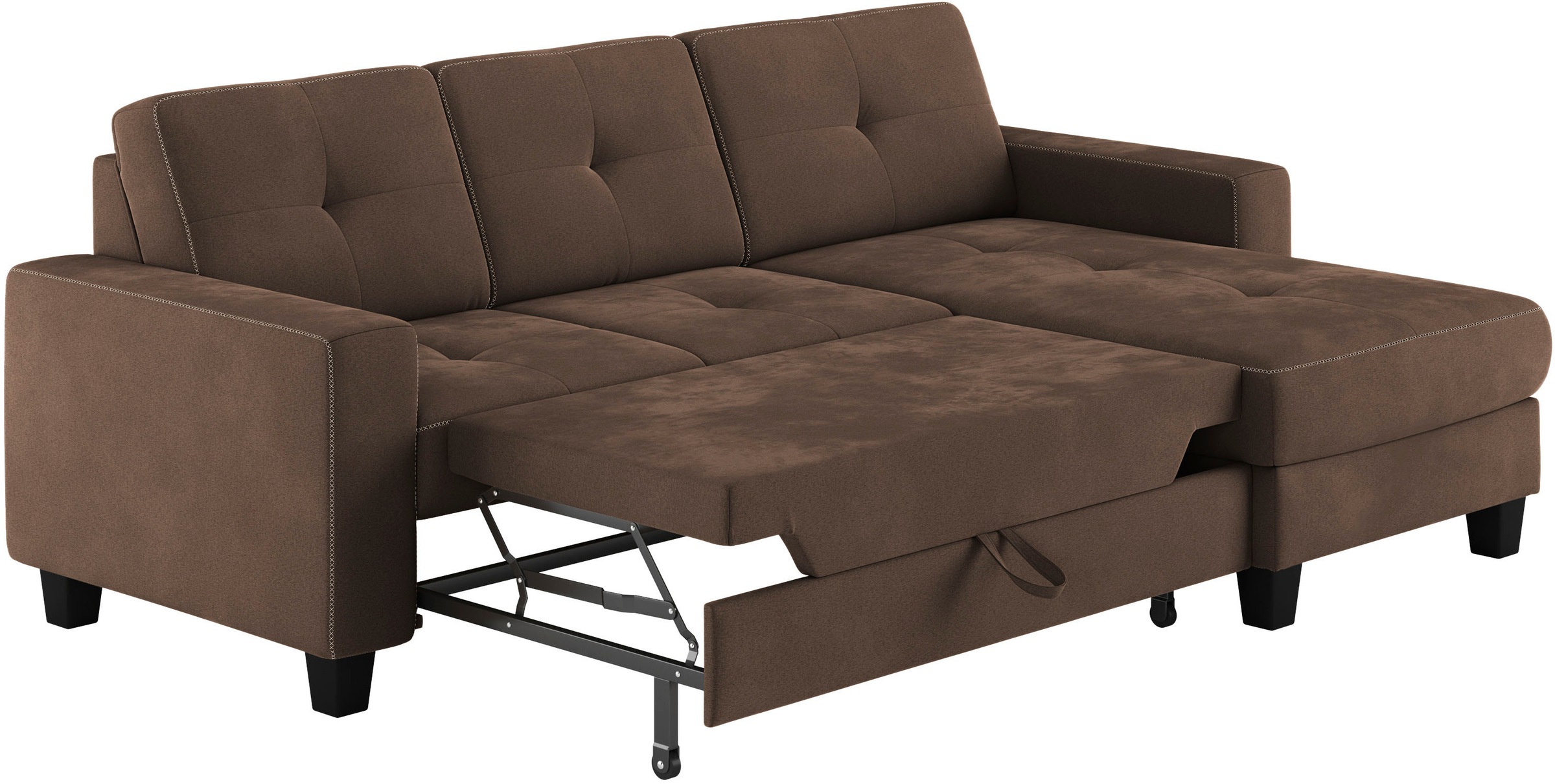 Places of Style Ecksofa »Varese L-Form«, wahlweise mit Bettfunktion und Bettkasten