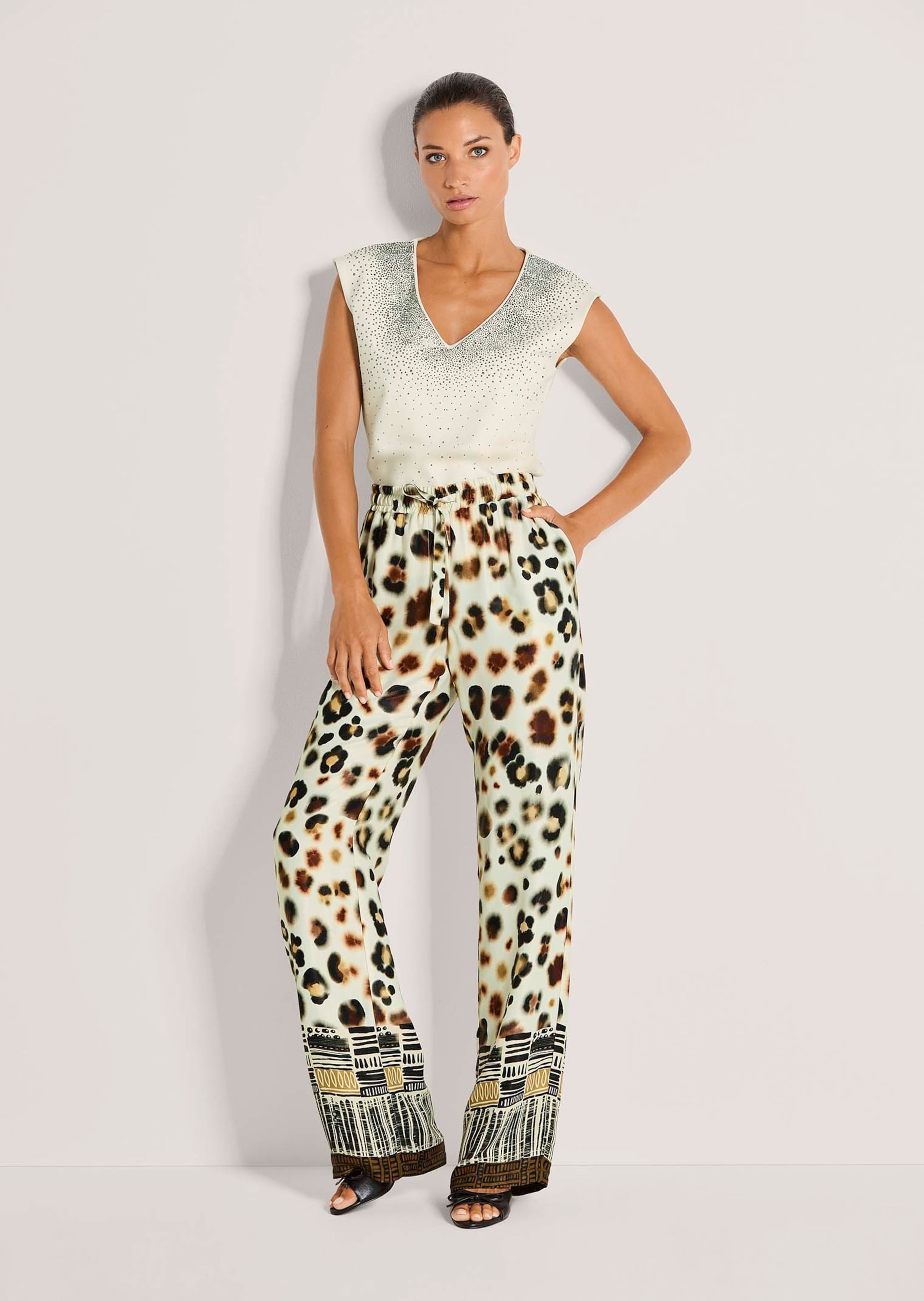 MADELEINE Chinos »Palazzohose Druckhose mit Animal-Print«