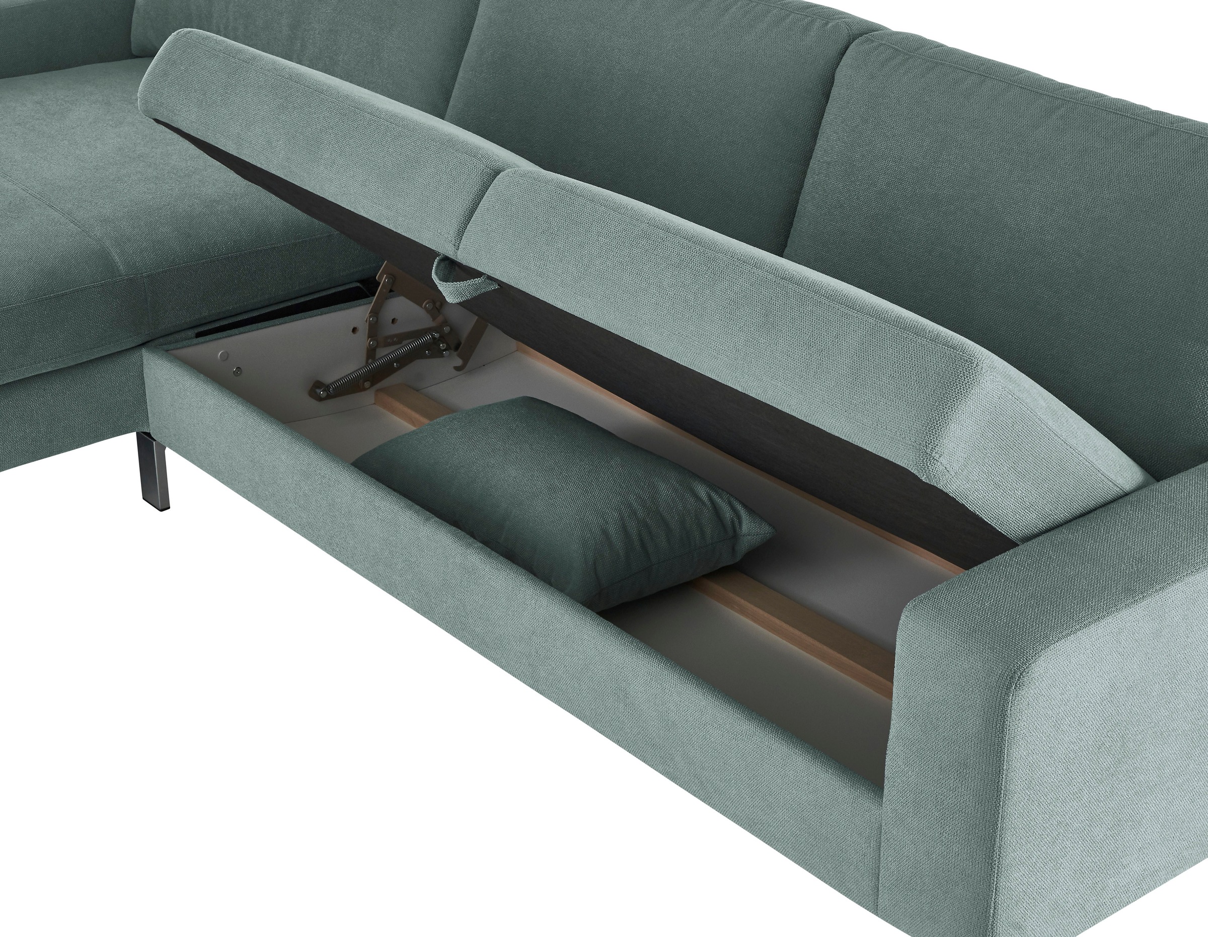 3C Candy Ecksofa »Lecce, wahlweise PUR-Schaumstoff oder Tonnentaschenfederkern«, Bett im 2,5-Sitzer, teilmotorische Schlaffunktion im Longchair, L-Form