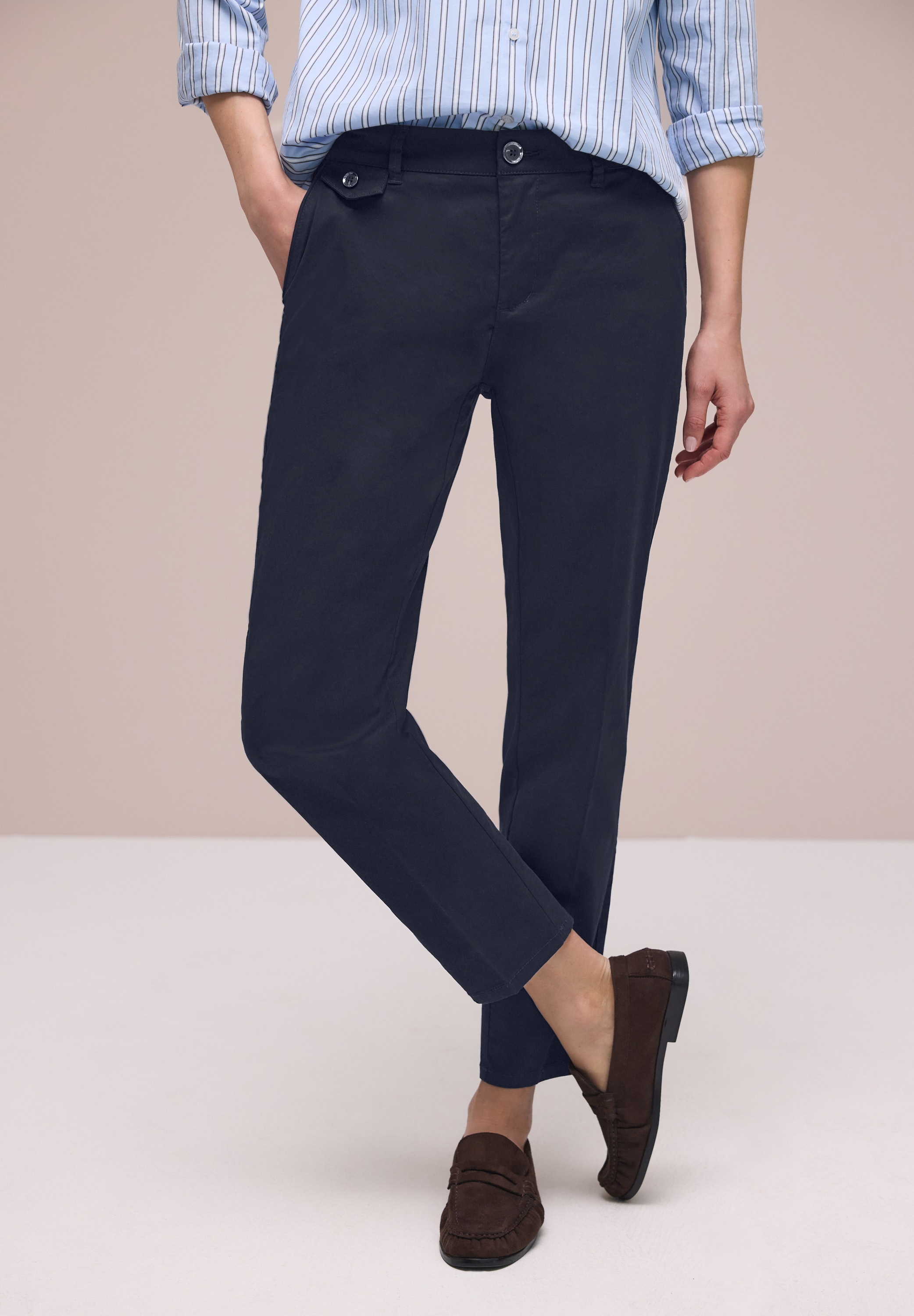 STREET ONE Chinohose  aus Twillstoff