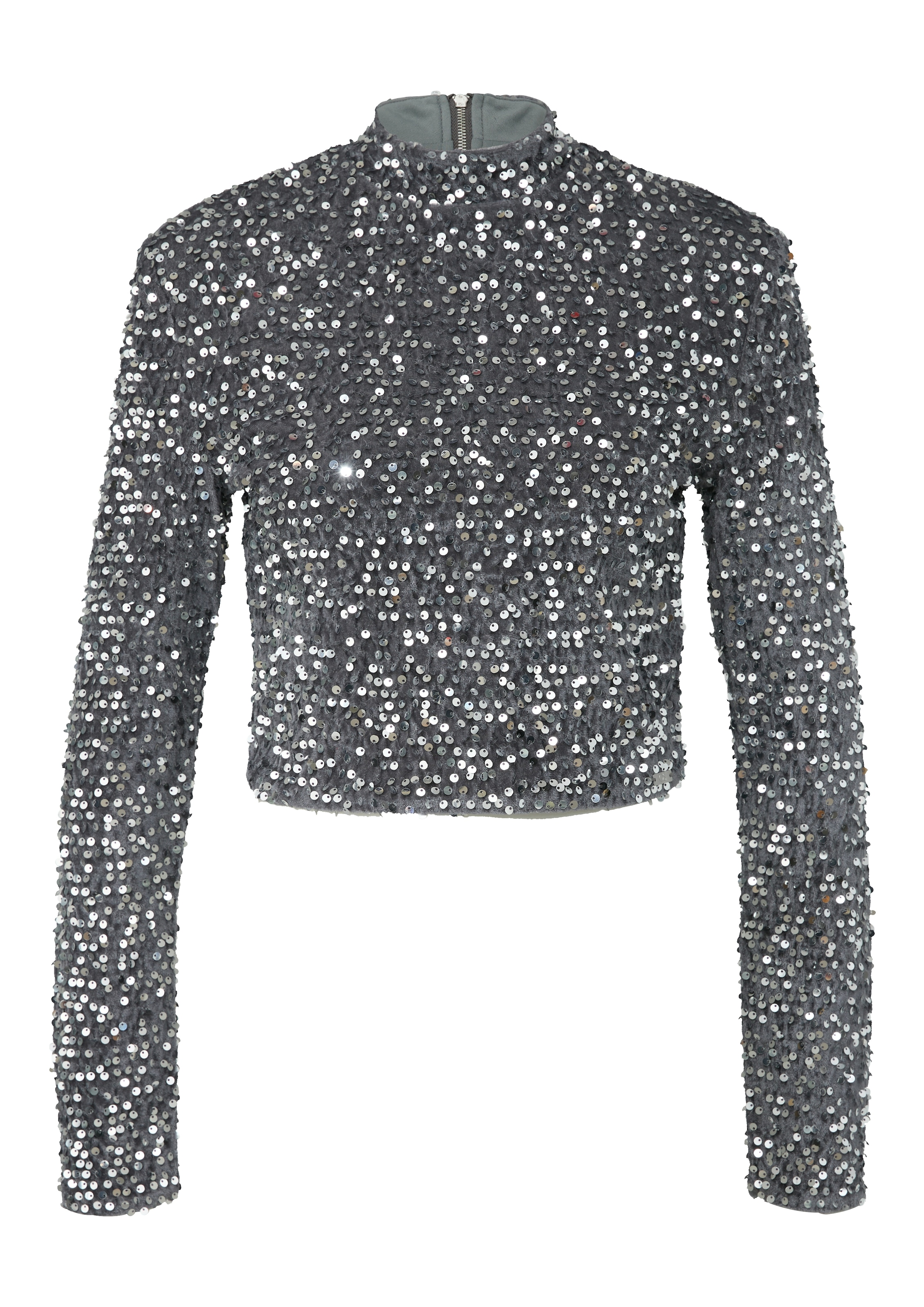 QS Langarmshirt mit Pailletten besetzt