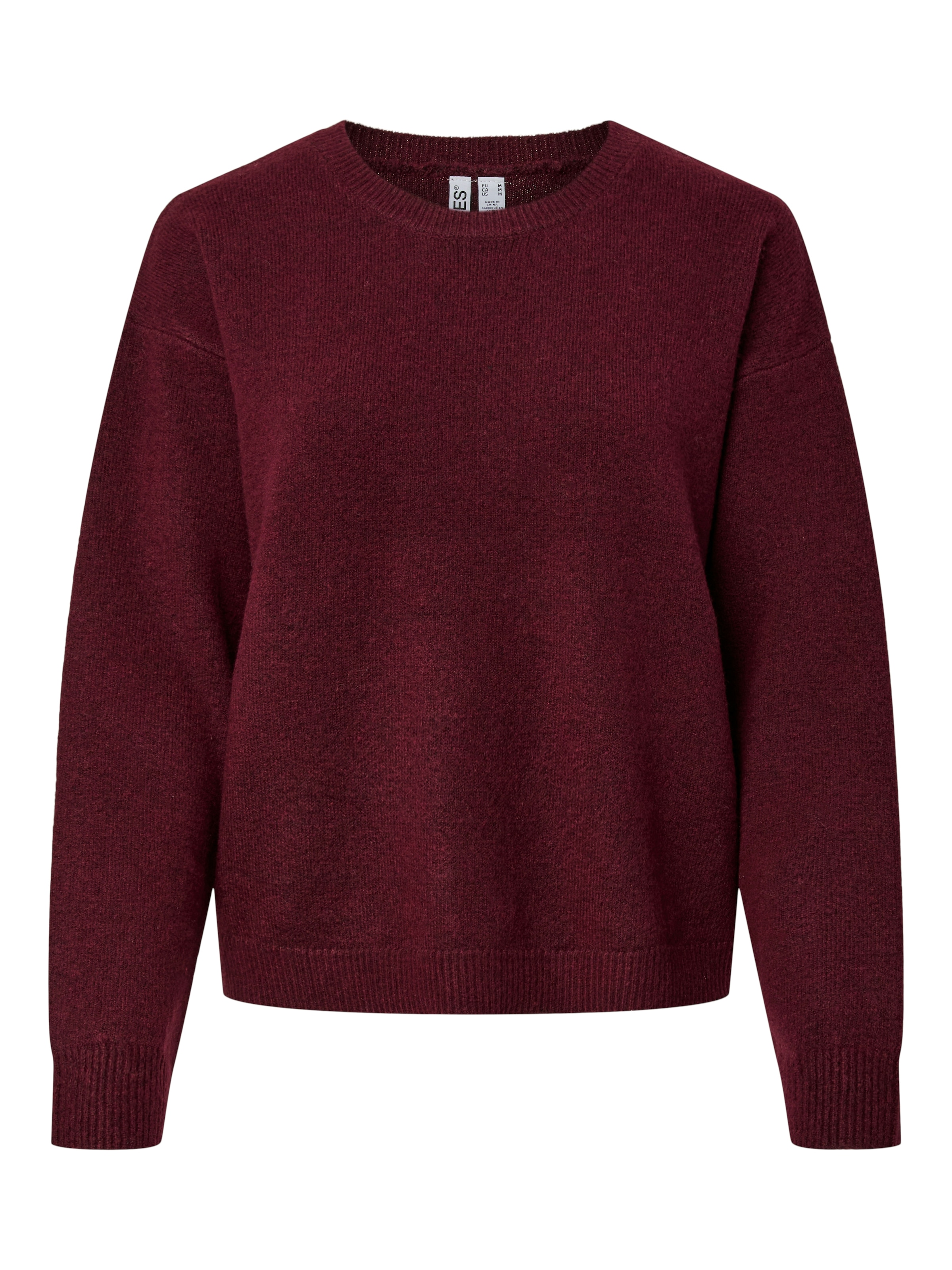 pieces Rundhalspullover »PCSALLY LS O-NECK KNIT NOOS BC« Materialmix