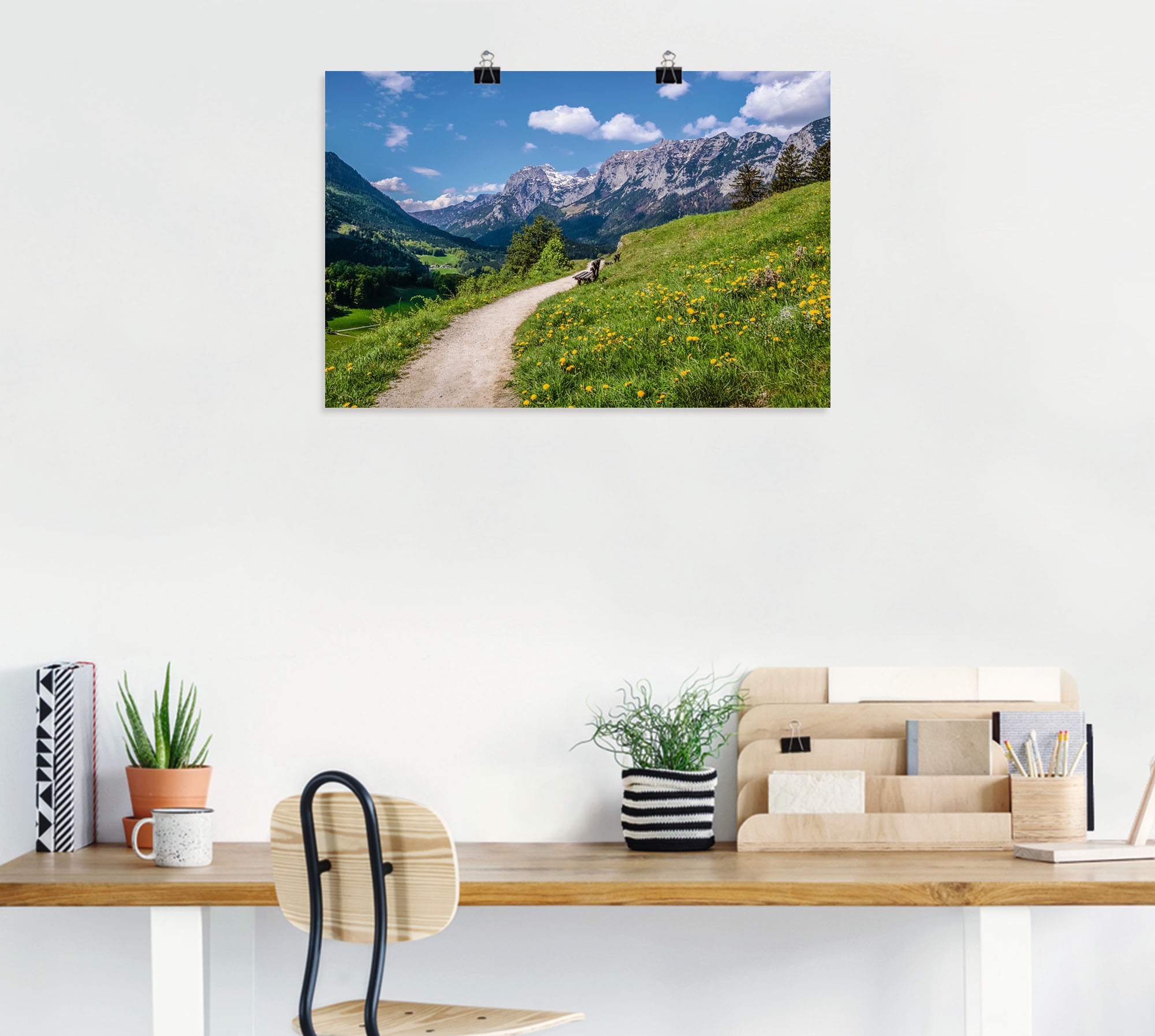 Artland Poster »Wanderweg bei Ramsau in Oberbayern«, Berge & Alpenbilder, (1 St.), als Alubild, Leinwandbild, Wandaufkleber oder Poster in versch. Größen