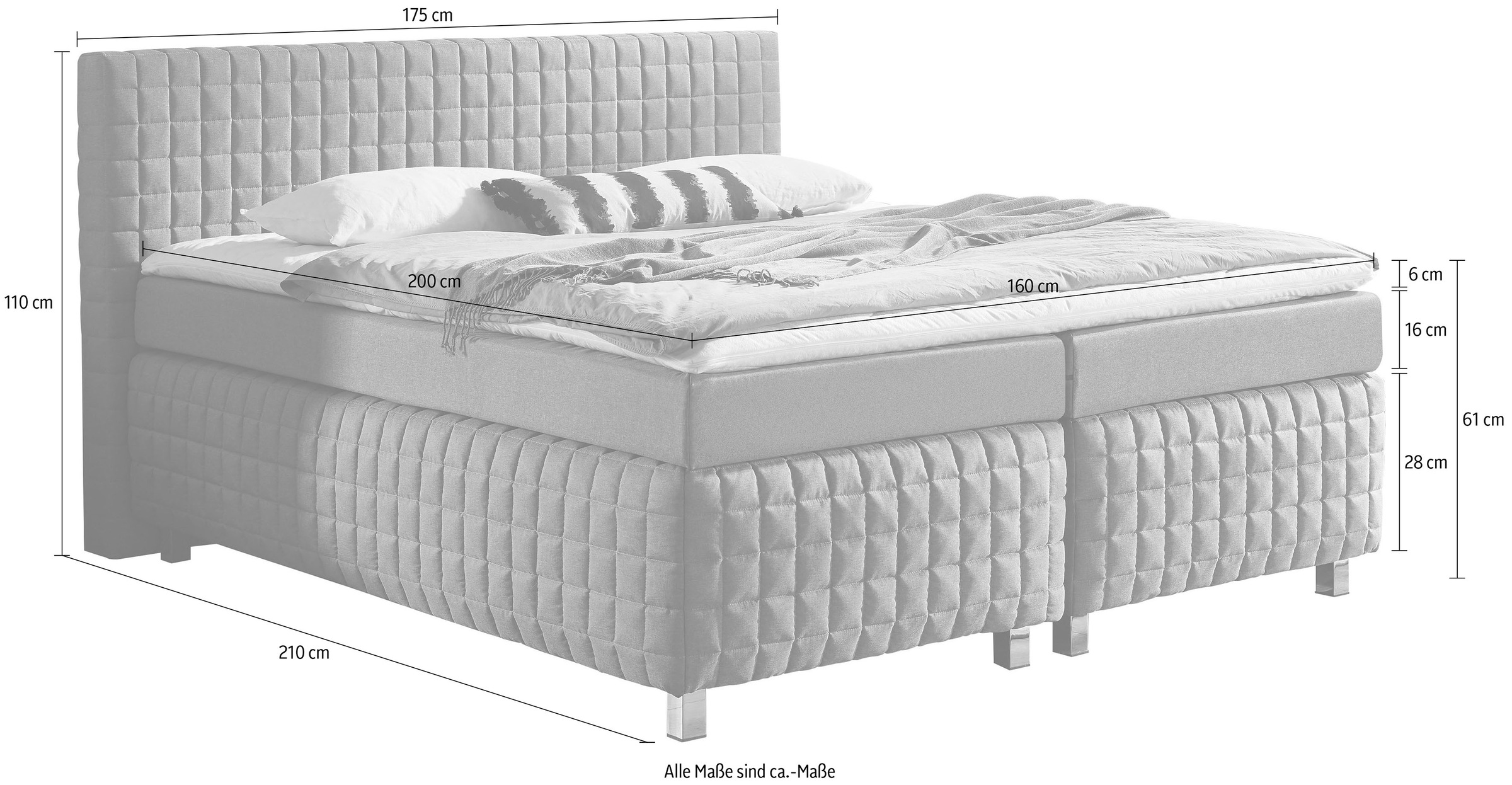 Westfalia Schlafkomfort Boxspringbett mit Topper