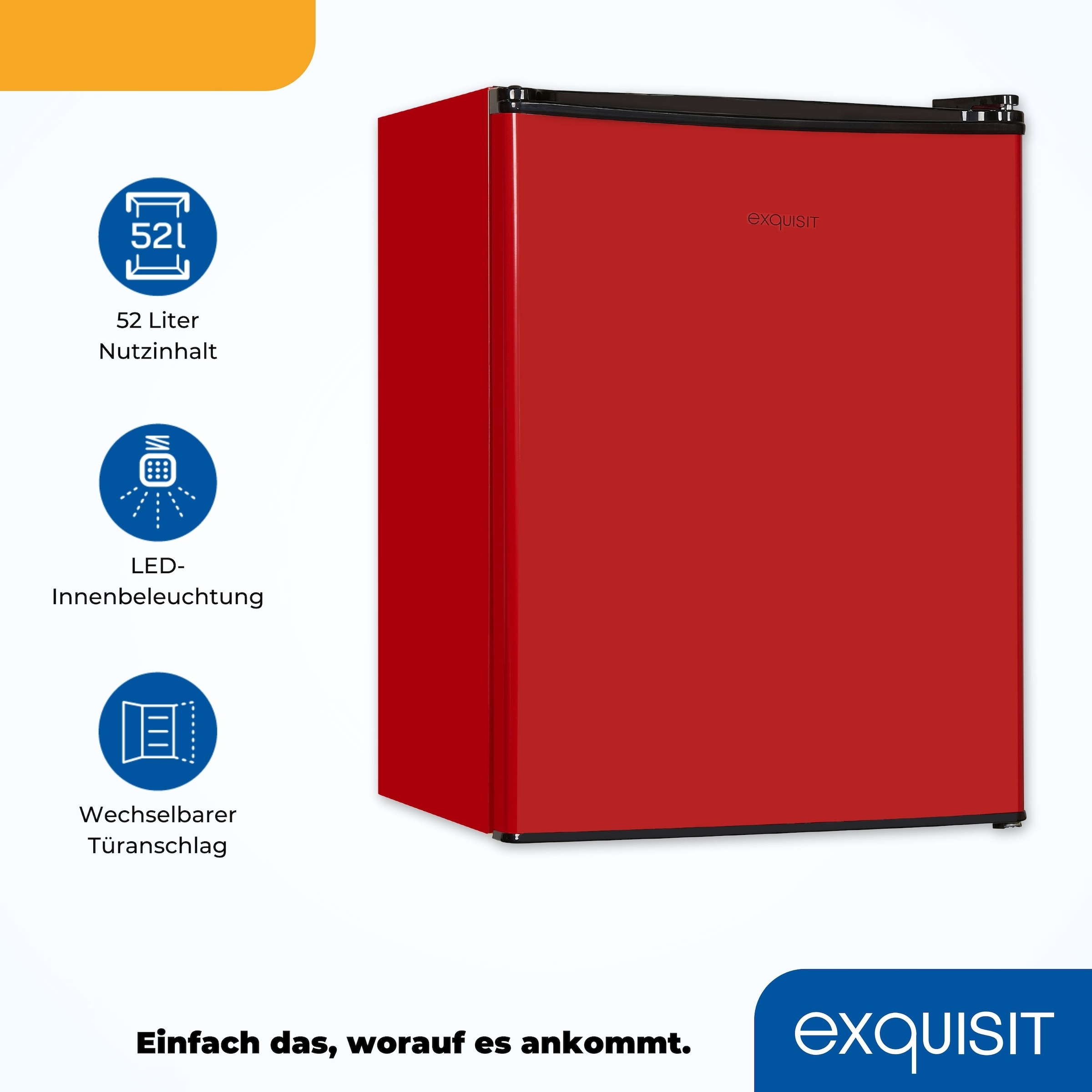 exquisit Kühlschrank »KB60-V-090E rot«, 52 L Volumen