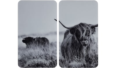 Herd-Abdeckplatte »Highland Cattle«, (Set, 2 tlg.)