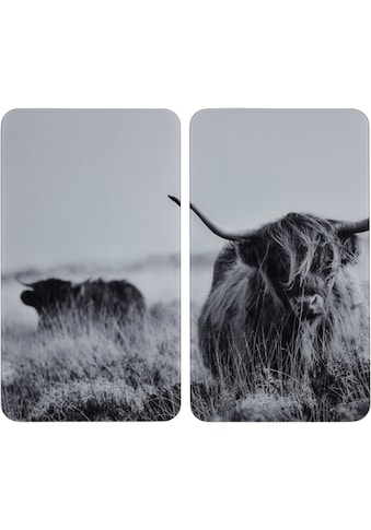 Herd-Abdeckplatte »Highland Cattle«, (Set, 2 tlg.)