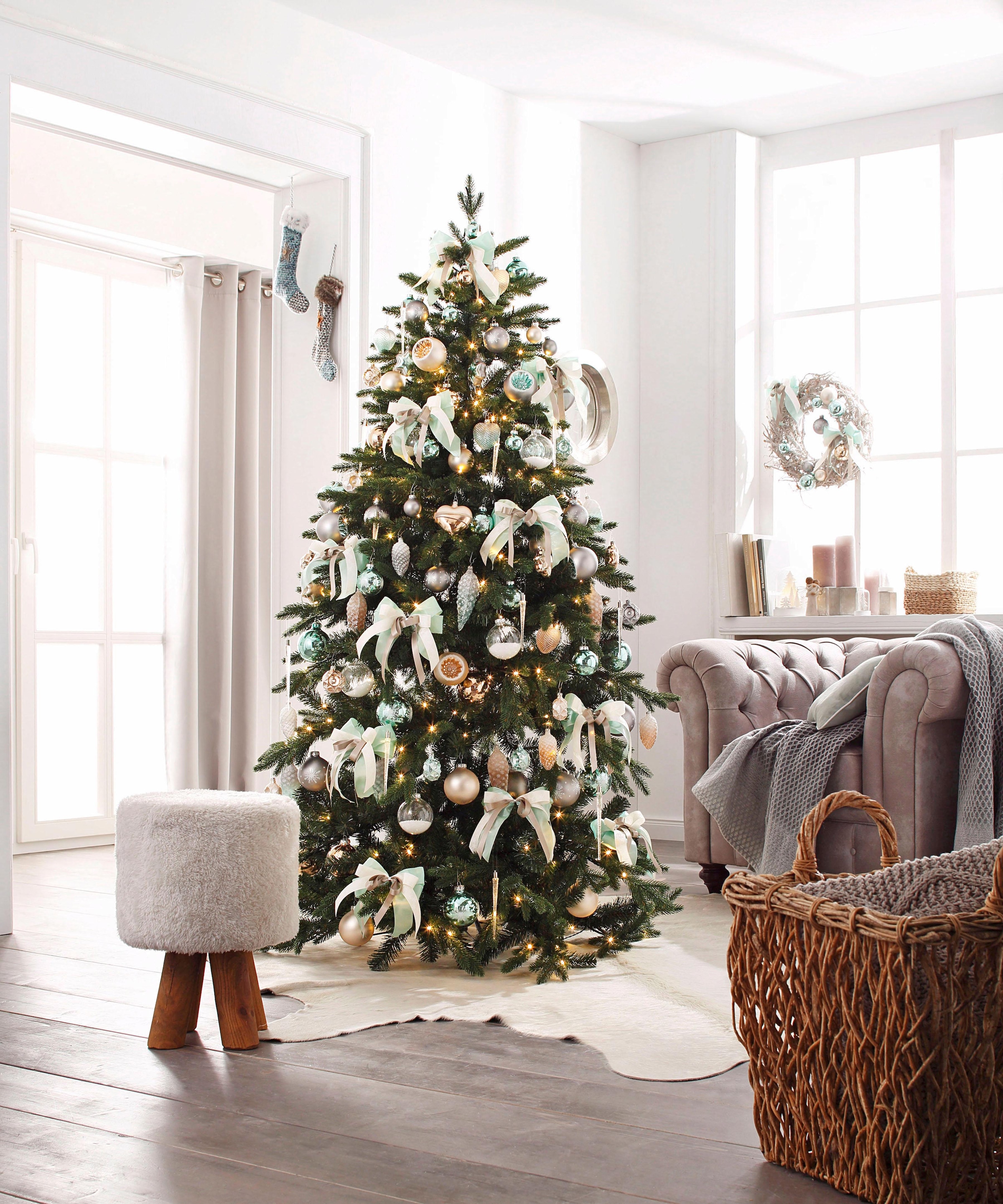 Creativ deco Künstlicher online kaufen künstlicher Weihnachtsbaum mit »Weihnachtsdeko, LED-Lichterkette Christbaum, Tannenbaum«