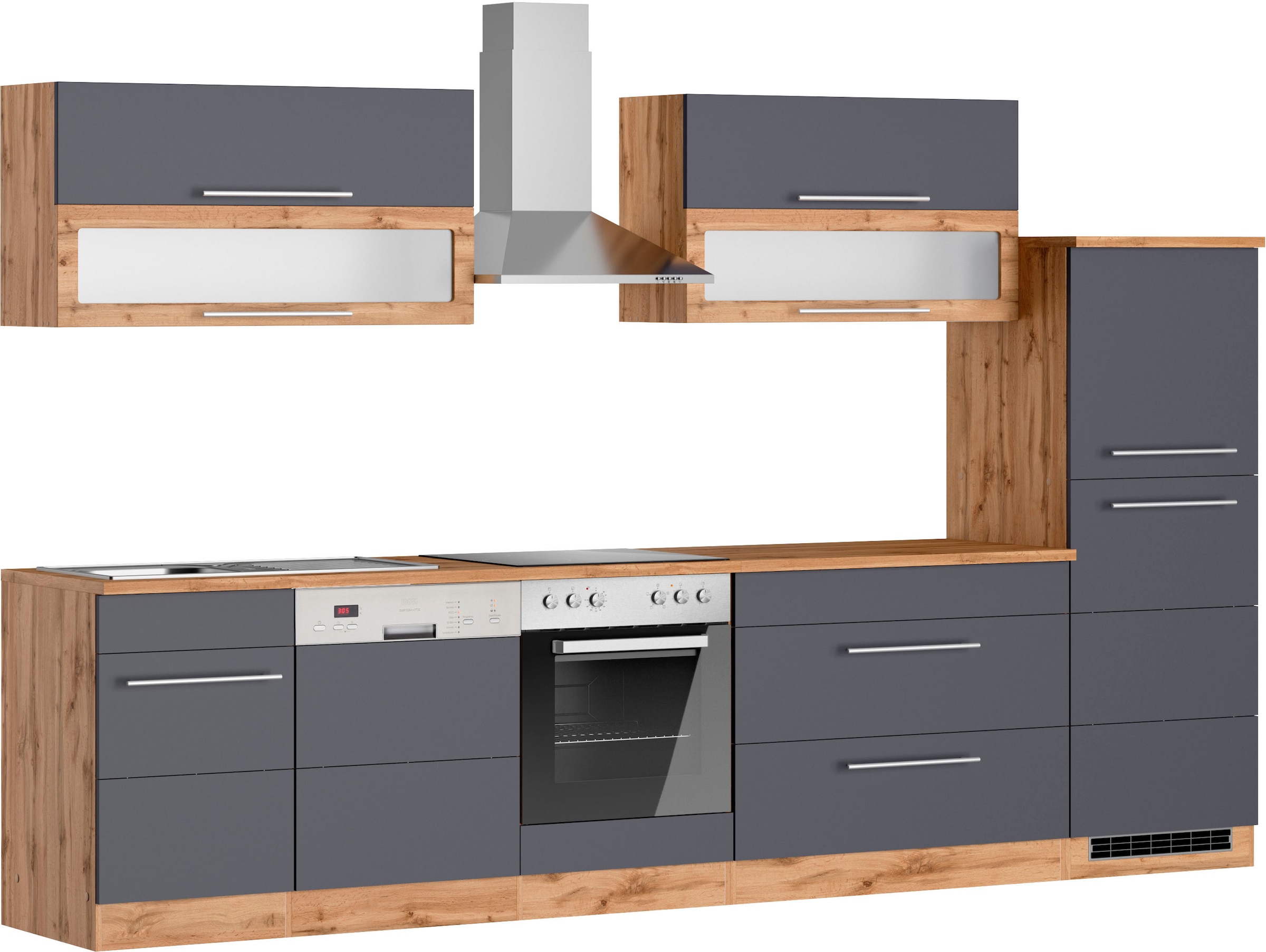 KOCHSTATION Küchenzeile "KS-Wien" Breite 330 cm, wahlweise mit E-Geräten