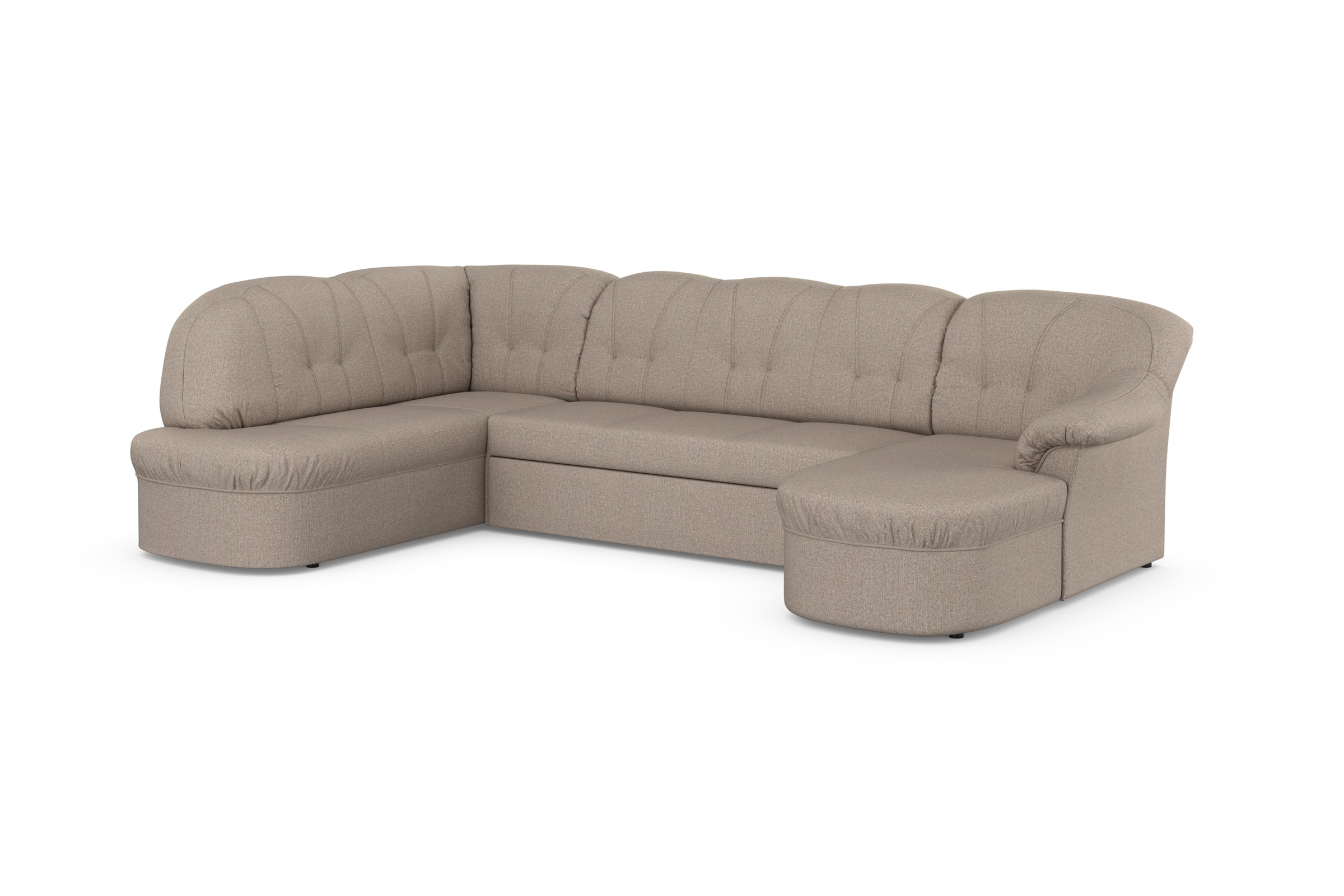 DOMO collection Wohnlandschaft »Pegnitz, zeitlos und modern, mit attraktiver Rückensteppung, U-Form«, wahlweise mit Bettfunktion