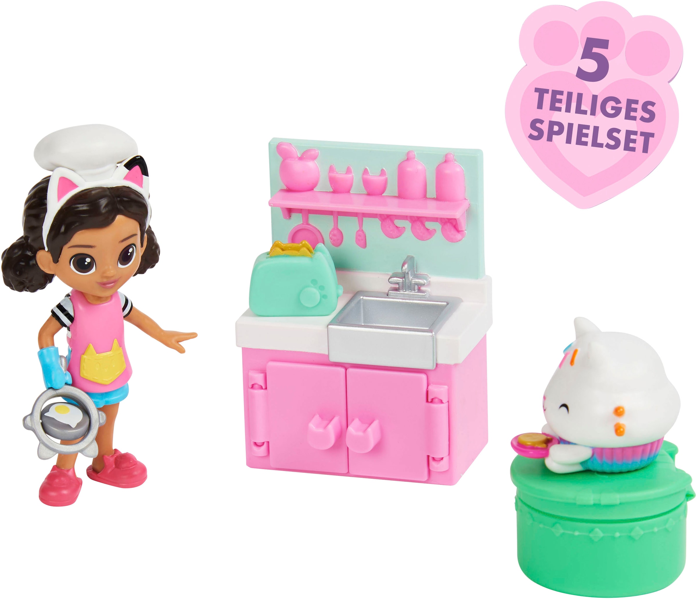 Spin Master Spielwelt »Gabby's Dollhouse - Cat-tivity Pack – Küchenset mit Cakey«, Cooking Gabby