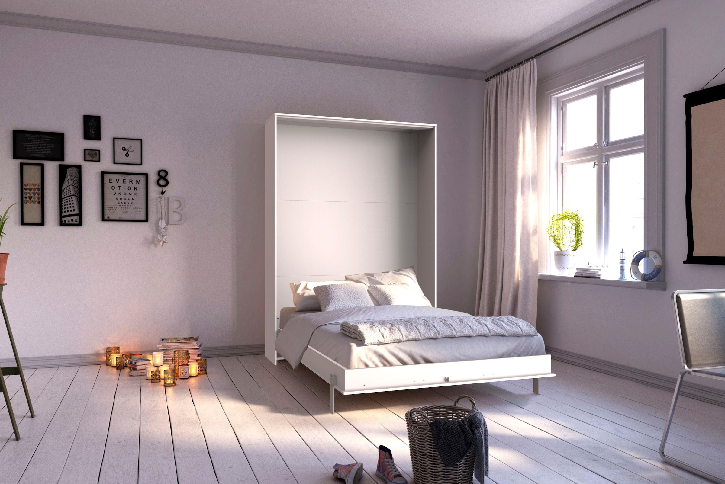 Wimex Schrankbett »Juist Schrankklappbett Gästebett«, vertikal klappbar, 3 Liegeflächen, mit Lattenrost, Made in Germany
