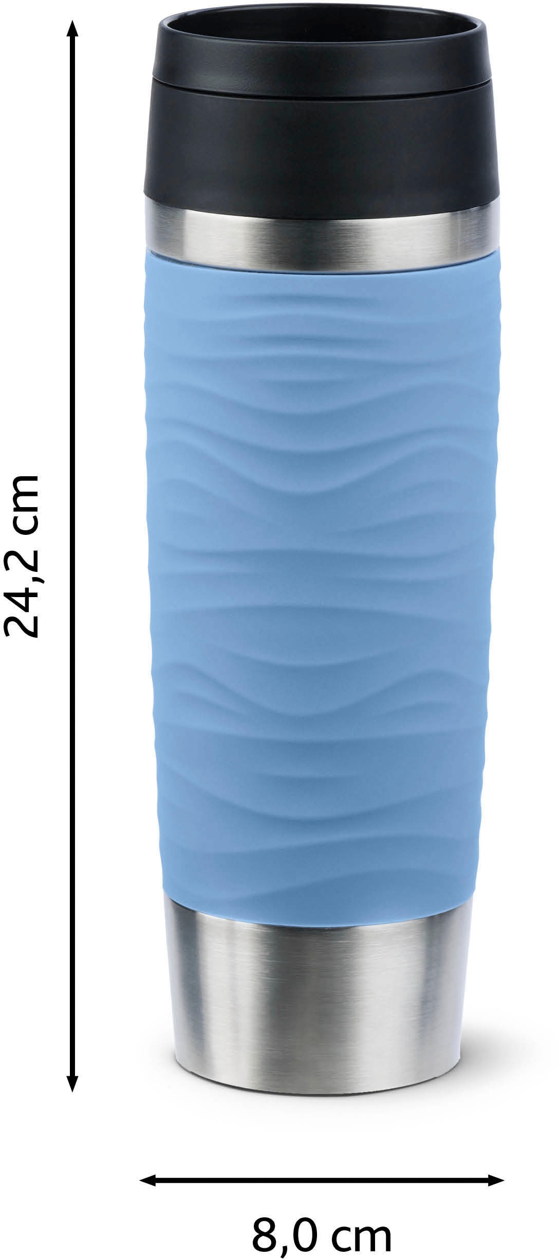 Emsa Thermobecher »Travel Mug Classic Wave«, 6h heiß, 12h kalt, 100% dicht, spülmaschinenfest, 360°-Trinköffnung