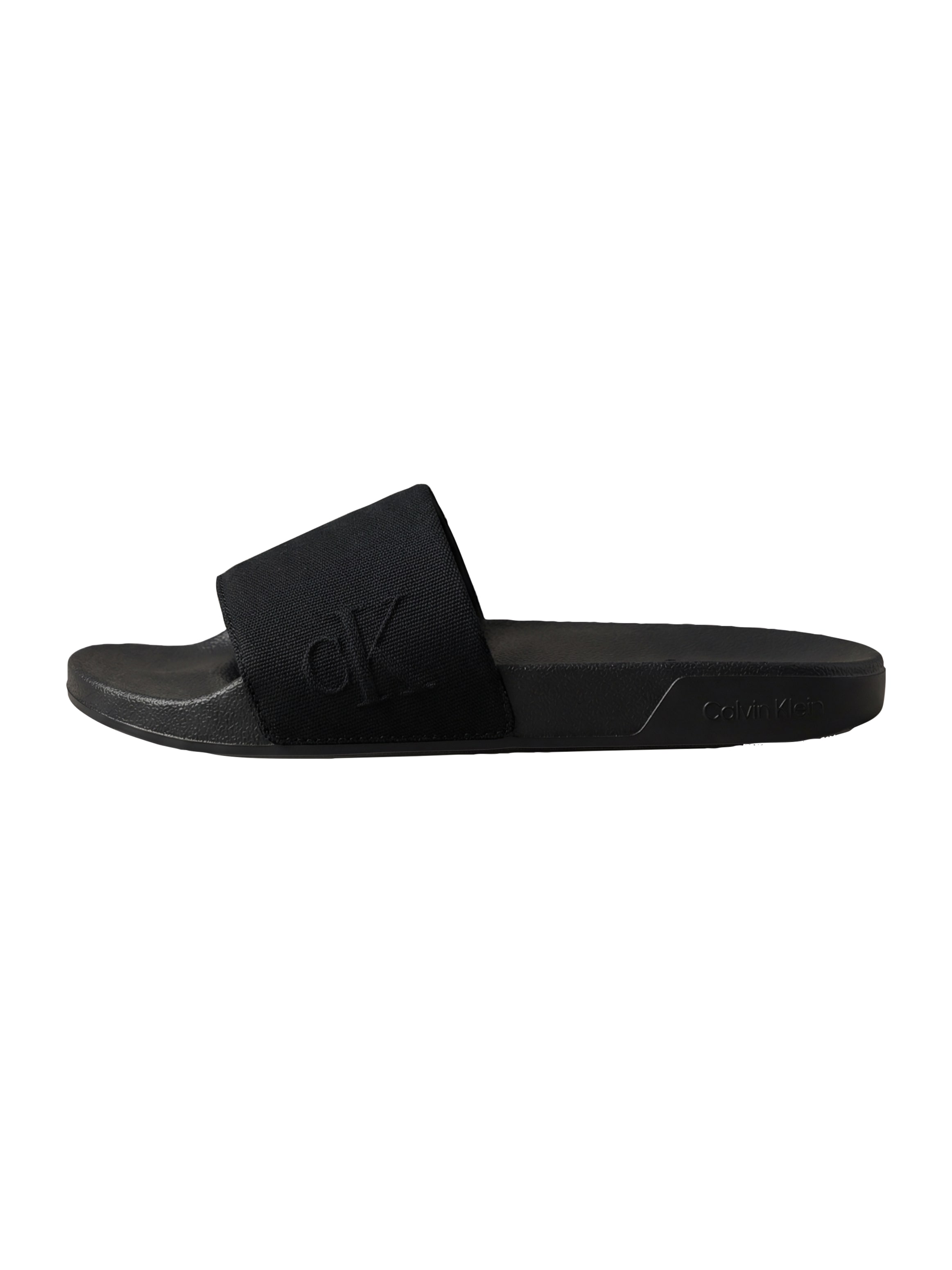 Calvin Klein Pantolette »ESS SLIDE HF SIDE LOGO CV«  Strandschuh, Sommerschuh, Flat mit Textil-Bandage, schmale Form